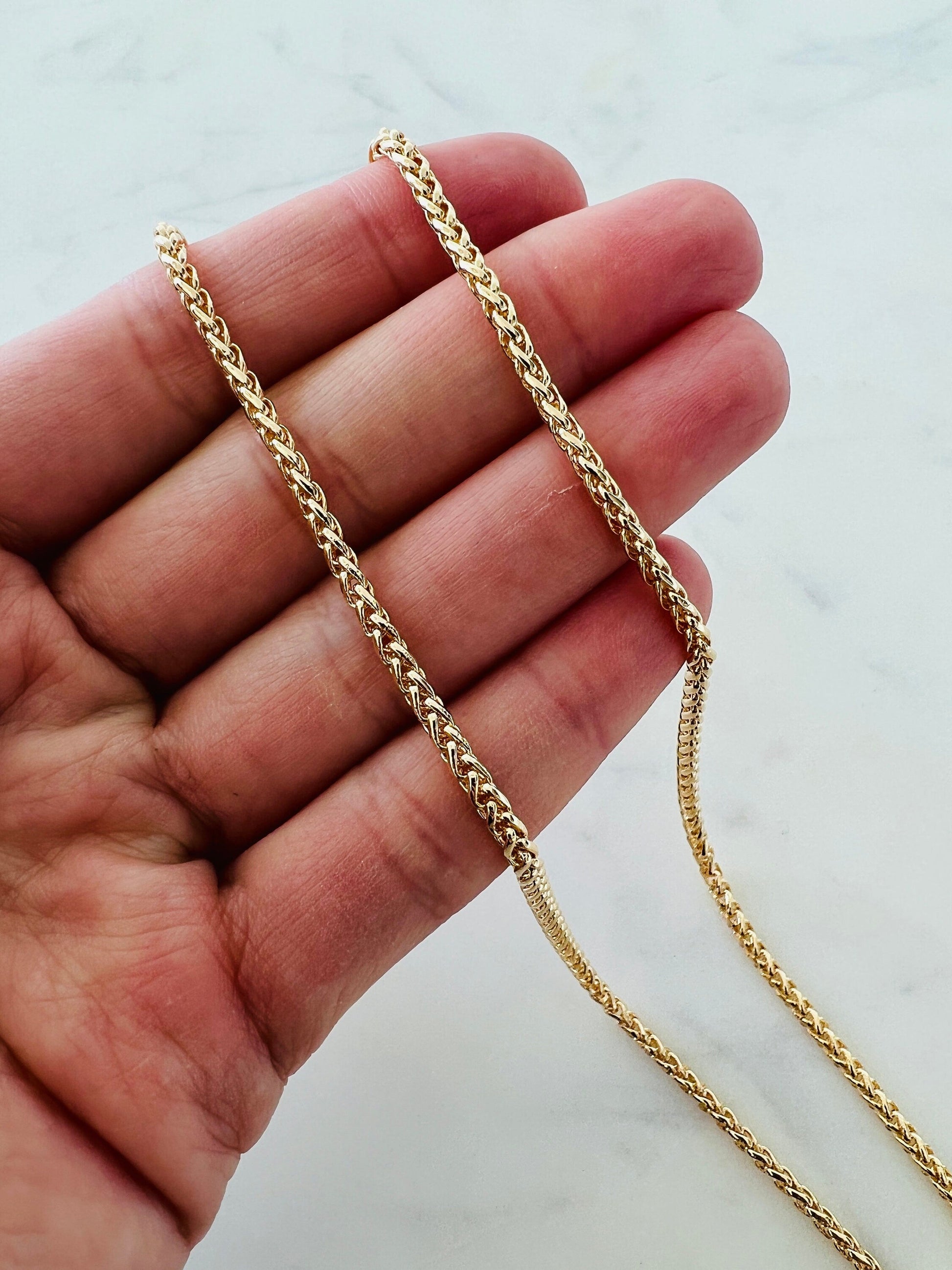 Gold Filled Spiga Chain, Gold filled Wheat Chain, Unisex Chain, Mens Chain, Womens Chain, Gold Filled Chain, Gold Filled Necklace,Spiga Link