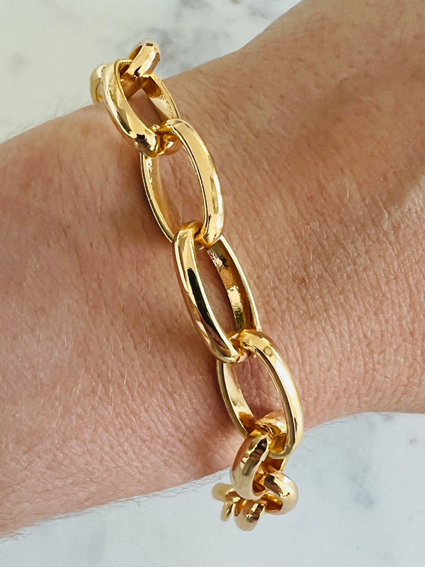 Gold Filled 10mm Paperclip Bracelet