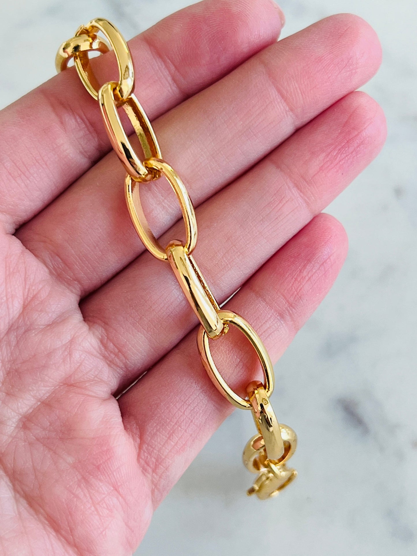 Gold Filled 10mm Paperclip Bracelet