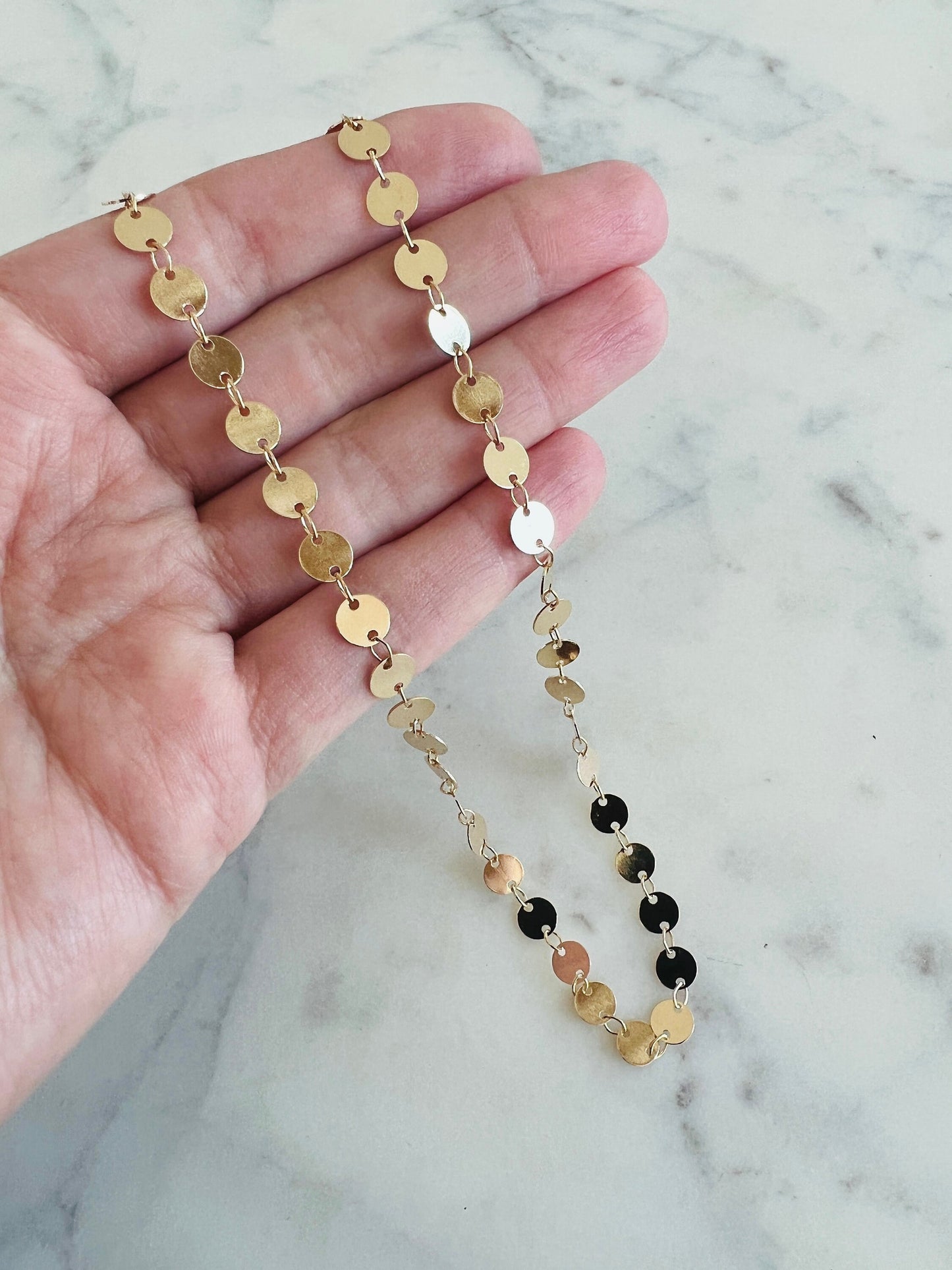 Gold Filled Disc Choker Necklace