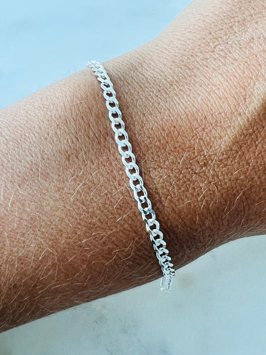 Sterling Silver 2mm Curb Bracelet