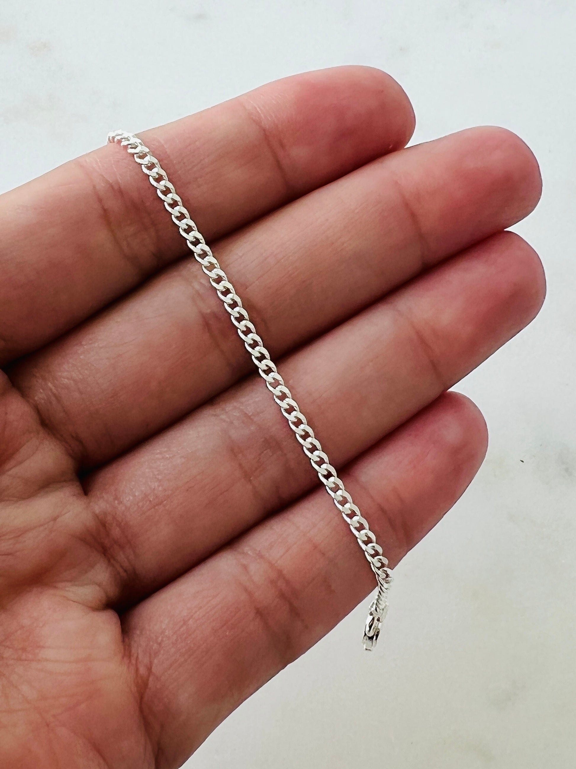 Silver Bracelet, Sterling Silver Bracelet, Curb Chain Bracelet, Silver Bracelet,Dainty Bracelet t,Curb Bracelet, .925 Bracelet, .925 Silver