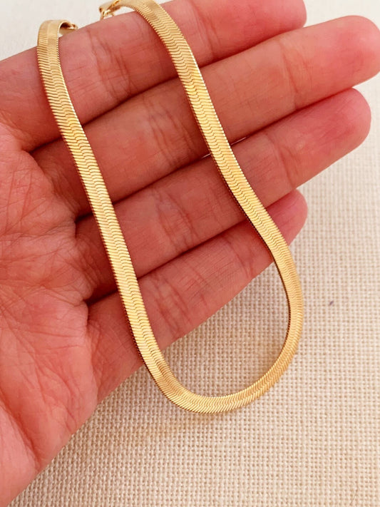 Gold Filled 4mm Herringbone Anklet