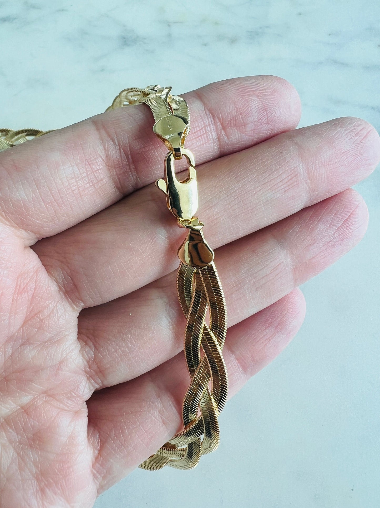 Gold Filled 7mm Woven Herringbone Necklace