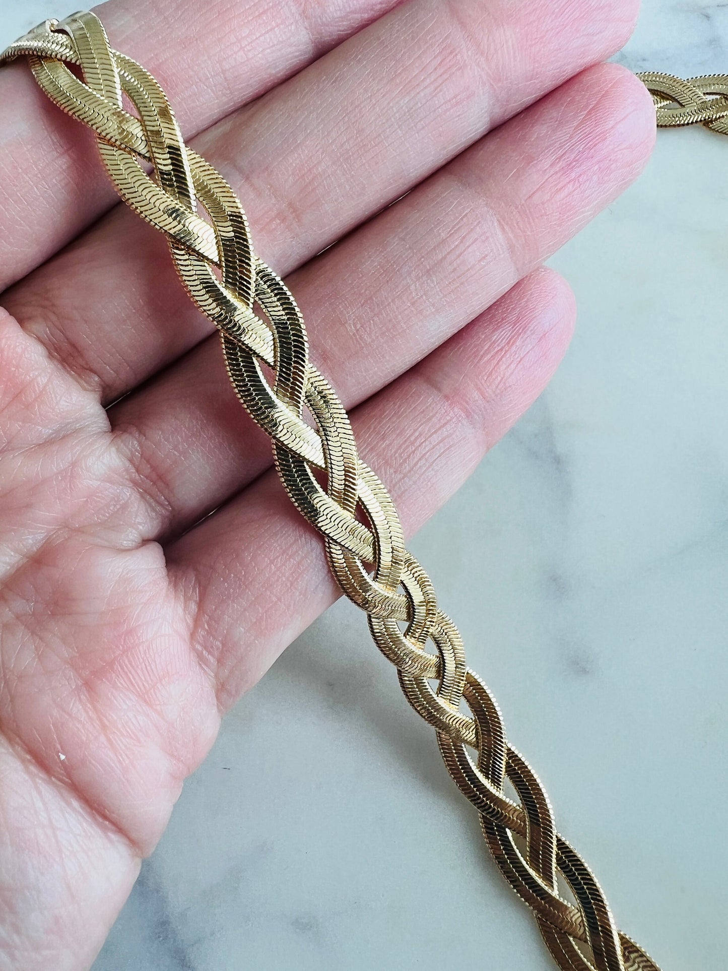 Gold Filled 7mm Woven Herringbone Necklace