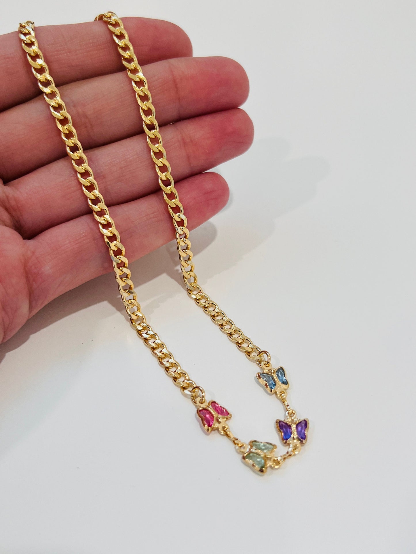 Gold Filled 4mm Gemstone Butterfly Necklace