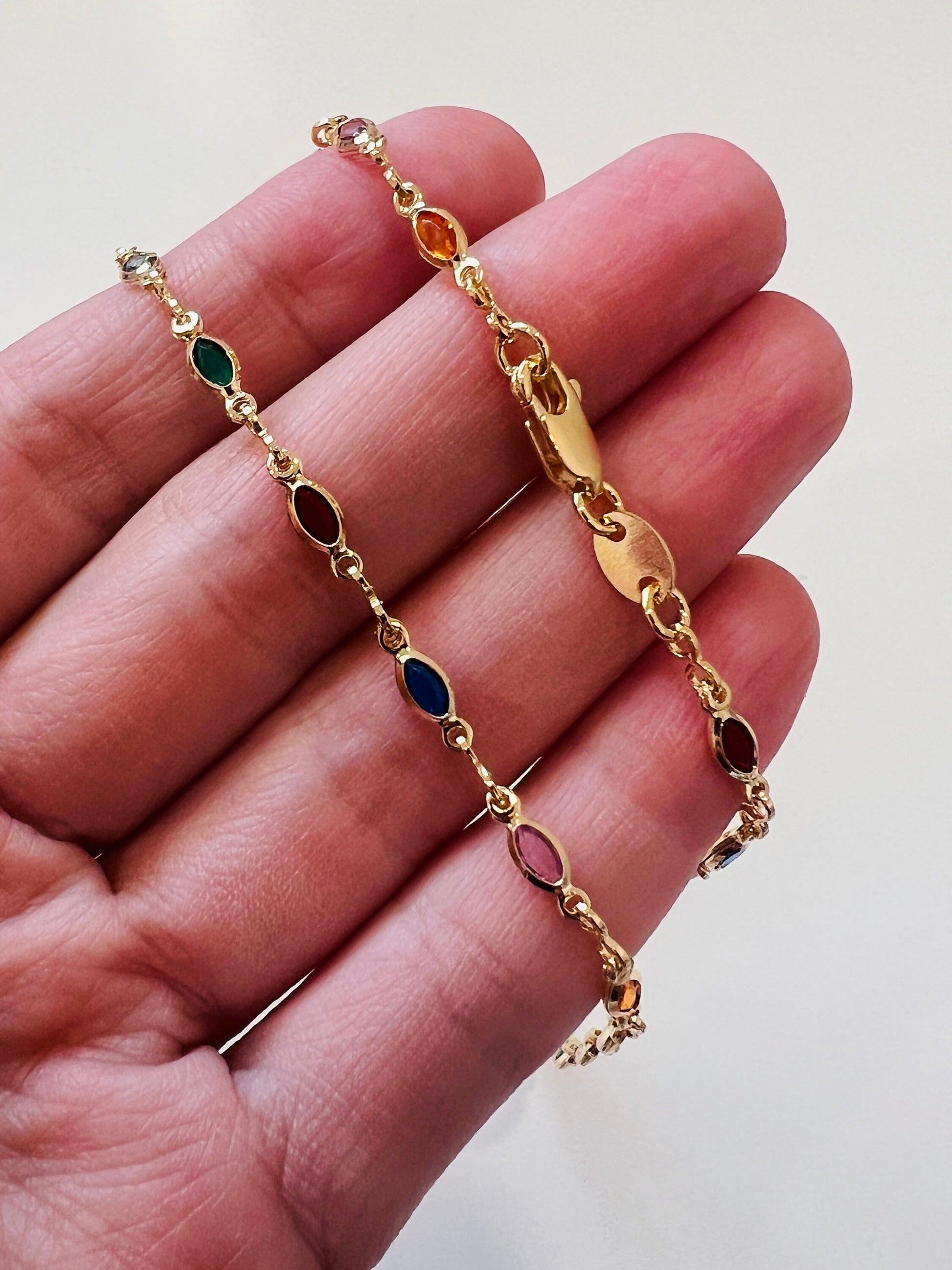 Gold Filled Necklace Gold Necklace Colorful Necklace Stone Necklace Gemstone Necklace Crystal Necklace Dainty Necklace Gift for her Gold