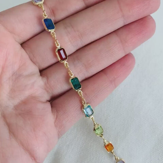 Gold Filled Gemstone Chain Anklet, Gold Layering Anklet, Gold Chain Anklet, Gemstone Anklet 18kt, Dainty Chain Bracelet, Anklets,Gold Anklet