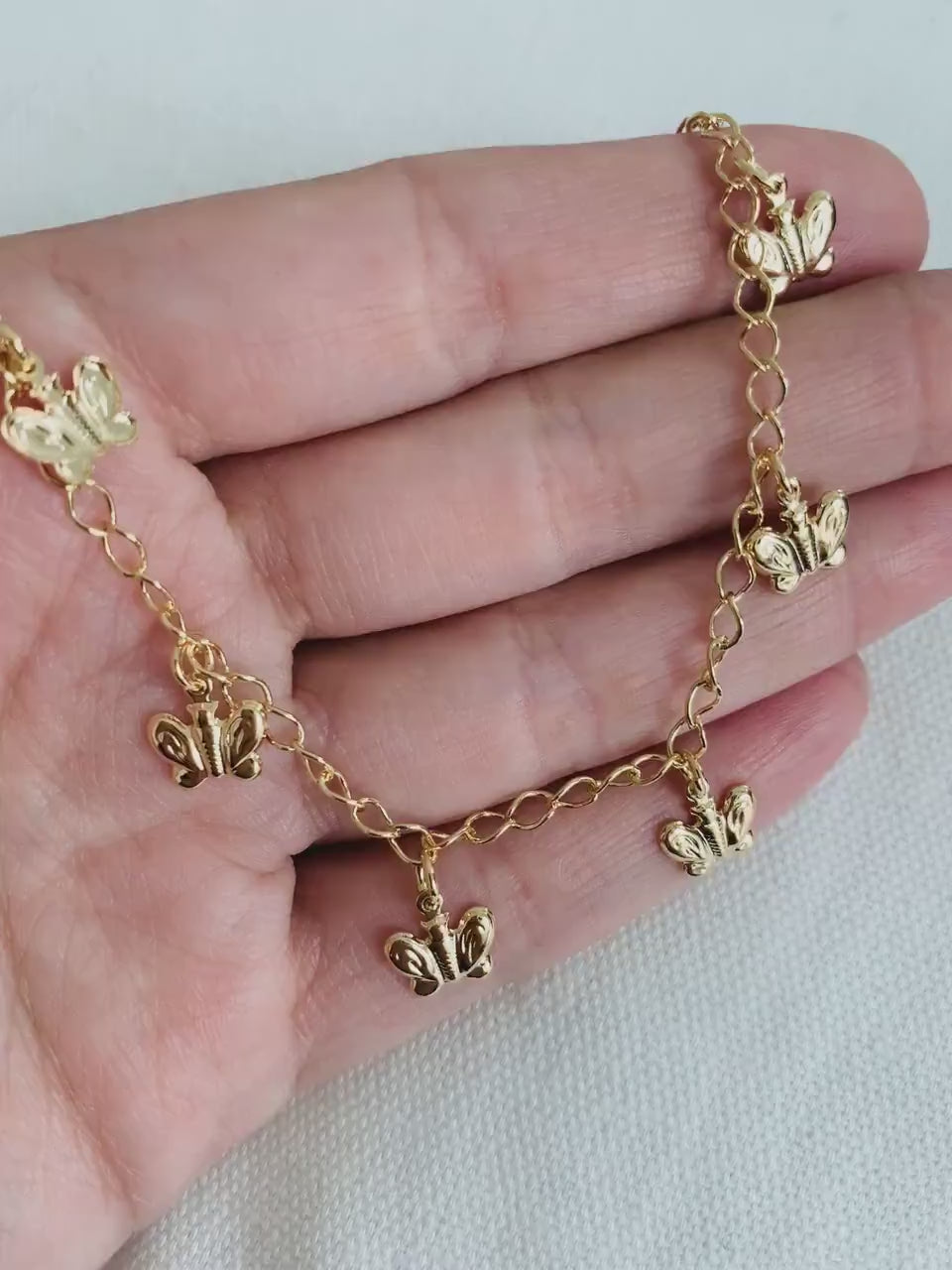 Gold Filled Anklet, Butterfly Anklet, Butterfly Jewelry, Gold Anklet, Ankle Bracelet, Anklet, Chain Anklet,Beach Anklet, Gold Ankle Bracelet