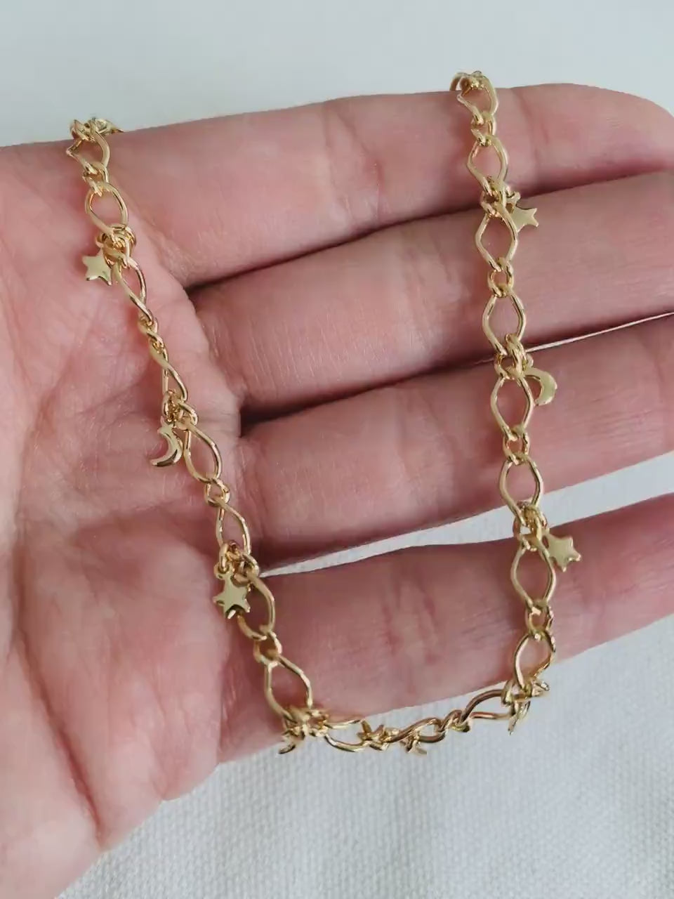 18kt Gold Filled Anklet, Multi Charm Anklet, Chain Anklet, Gold Ankle Bracelet, Dainty Chain Anklet, Chain Ankle Bracelet, Gold Anklet,