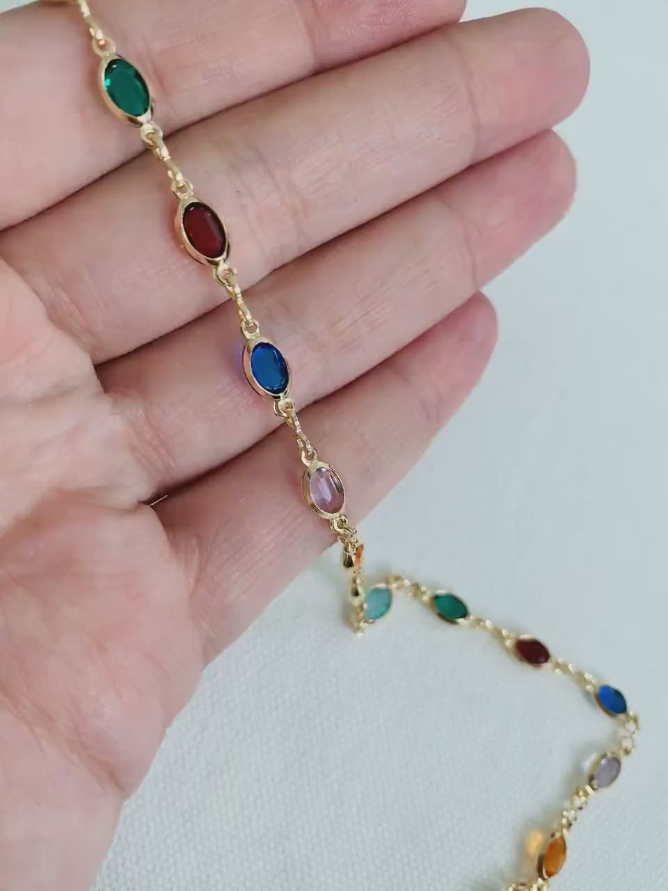 Gold Filled Gemstone Chain Anklet, Gold Layering Anklet, Gold Chain Anklet, Gemstone Anklet 18kt, Dainty Chain Bracelet, Anklets,Gold Anklet