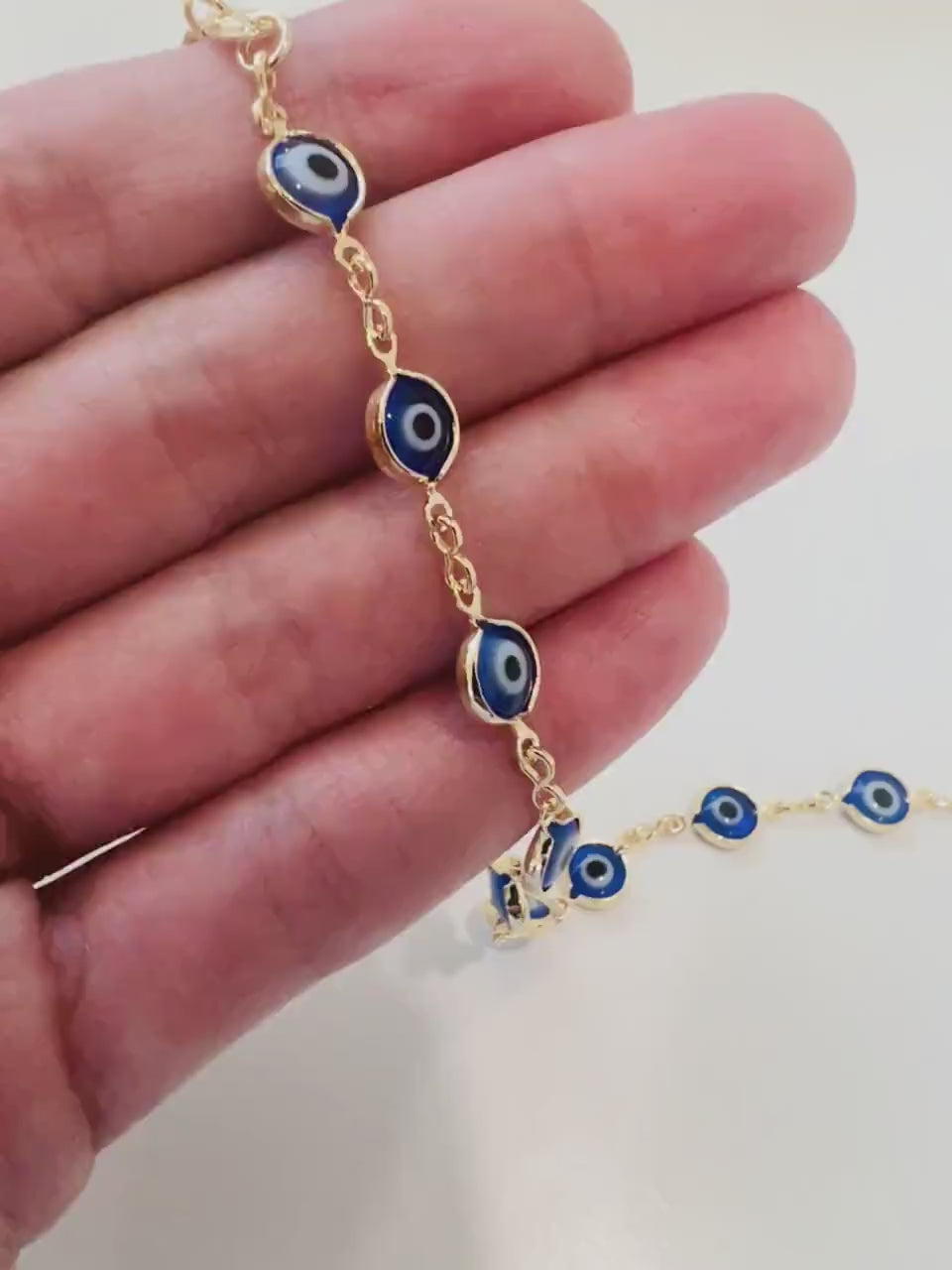 18kt Gold Filled Bracelet, Gold Bracelet, Bracelet, Dainty Chain Bracelet,Evil Eye Bracelet, Lucky Eye, Evil Eye Jewelry