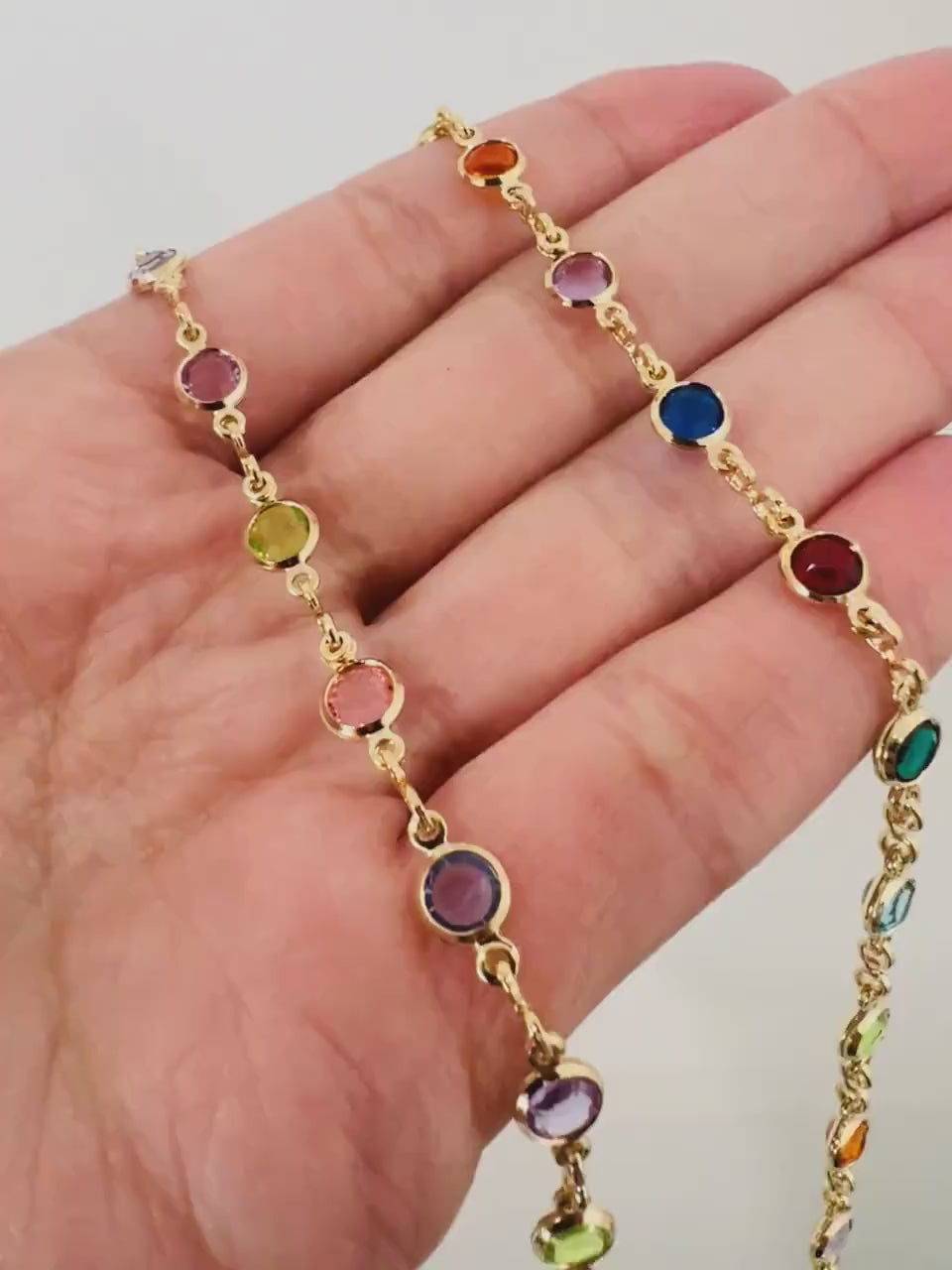 Gold Filled Gemstone Chain Bracelet, Gold Layering Bracelet, Gold Chain Bracelet, Gemstone Bracelet 18kt, Dainty Chain Bracelet, Bracelet