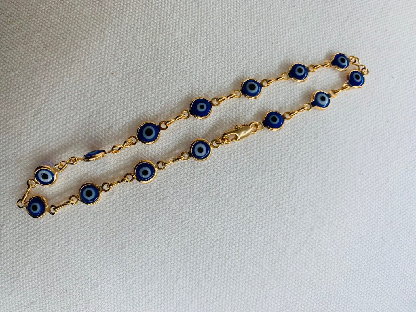 18kt Gold Filled Bracelet, Gold Bracelet, Bracelet, Dainty Chain Bracelet,Evil Eye Bracelet, Lucky Eye, Evil Eye Jewelry