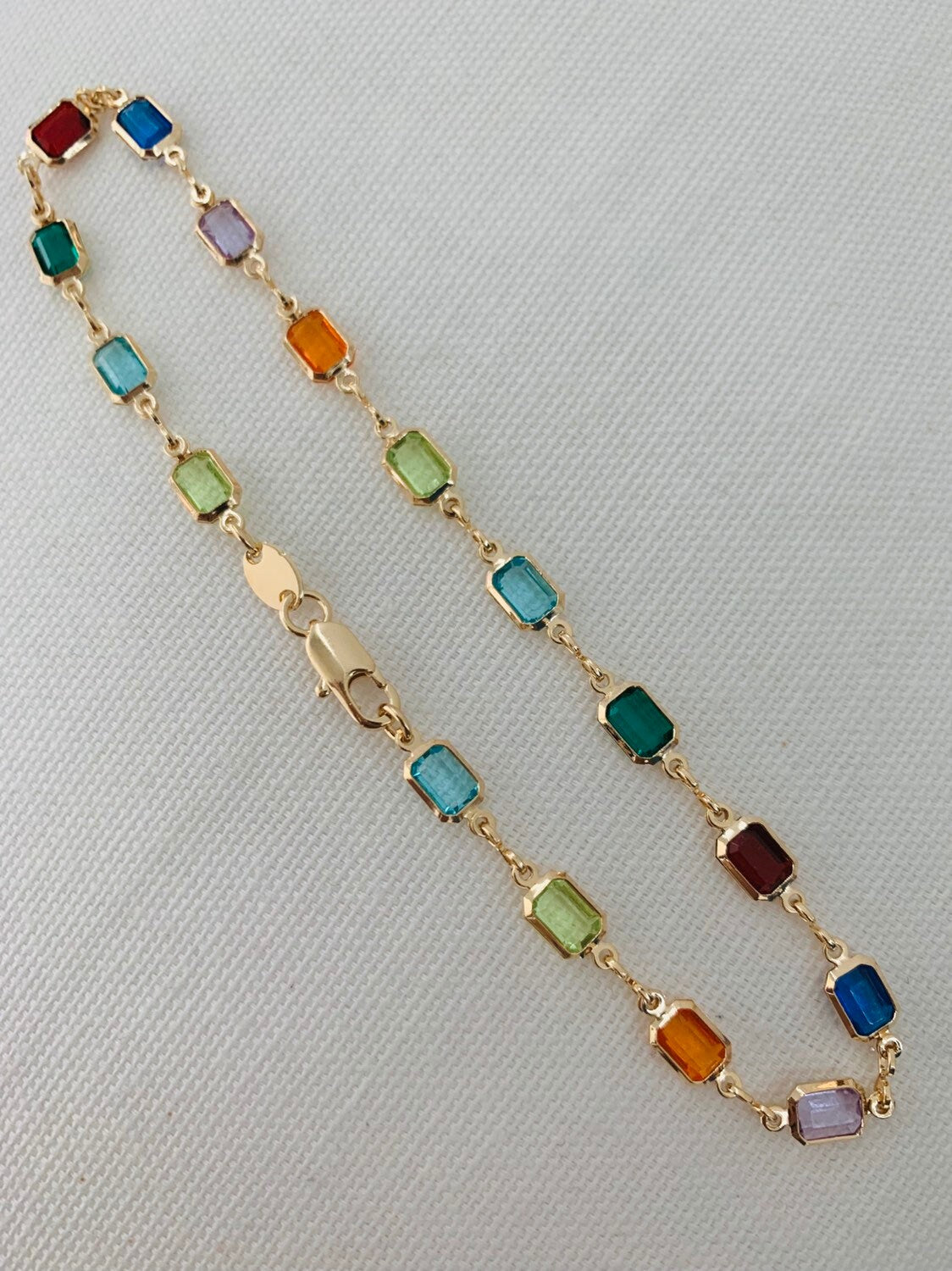 Gold Filled Gemstone Chain Anklet, Gold Layering Anklet, Gold Chain Anklet, Gemstone Anklet 18kt, Dainty Chain Bracelet, Anklets,Gold Anklet