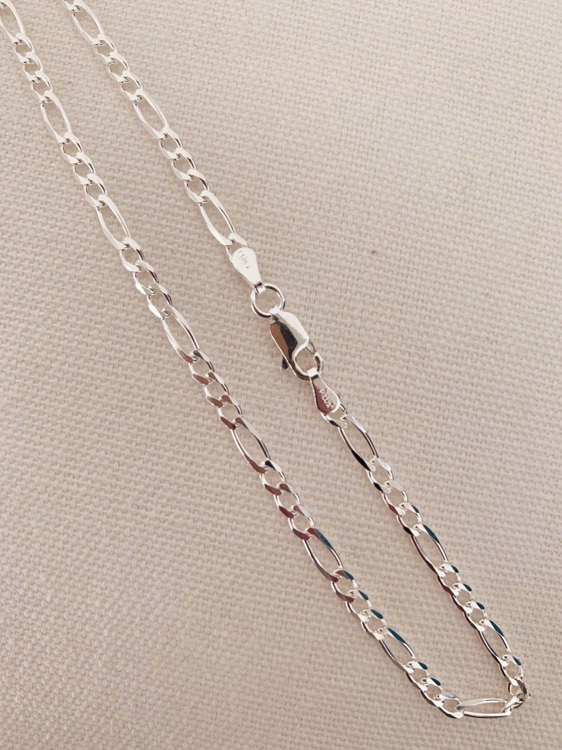 Silver Anklet, Sterling Silver Anklet, Figaro Chain Anklet, Silver Ankle Bracelet,Dainty Chain Anklet,Figaro Chain Ankle Bracelet,925 Silver