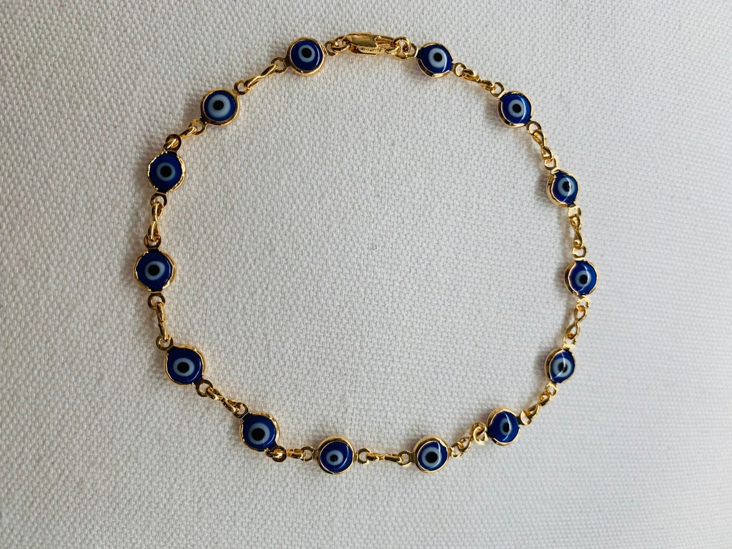 18kt Gold Filled Bracelet, Gold Bracelet, Bracelet, Dainty Chain Bracelet,Evil Eye Bracelet, Lucky Eye, Evil Eye Jewelry