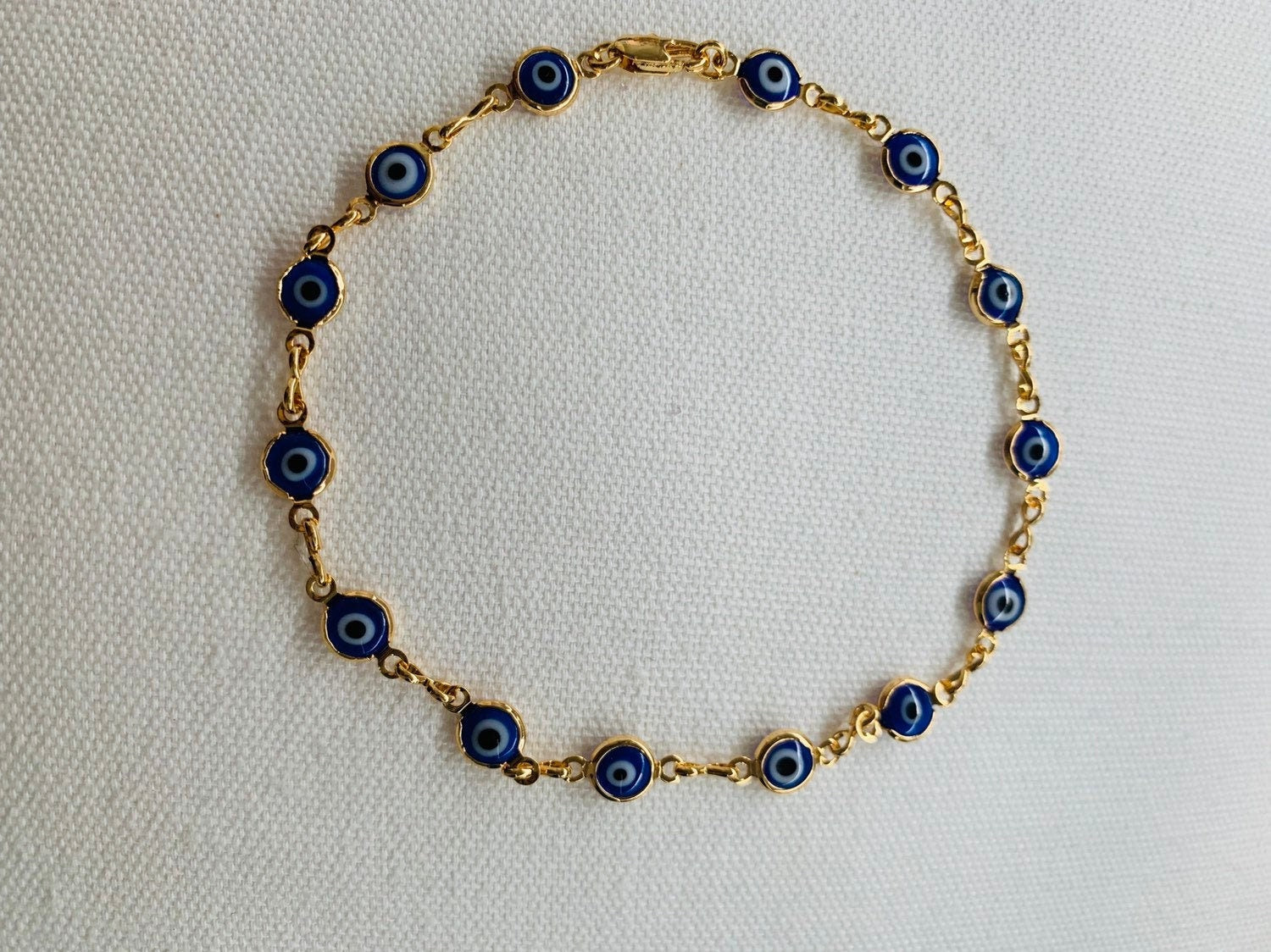 18kt Gold Filled Bracelet, Gold Bracelet, Bracelet, Dainty Chain Bracelet,Evil Eye Bracelet, Lucky Eye, Evil Eye Jewelry