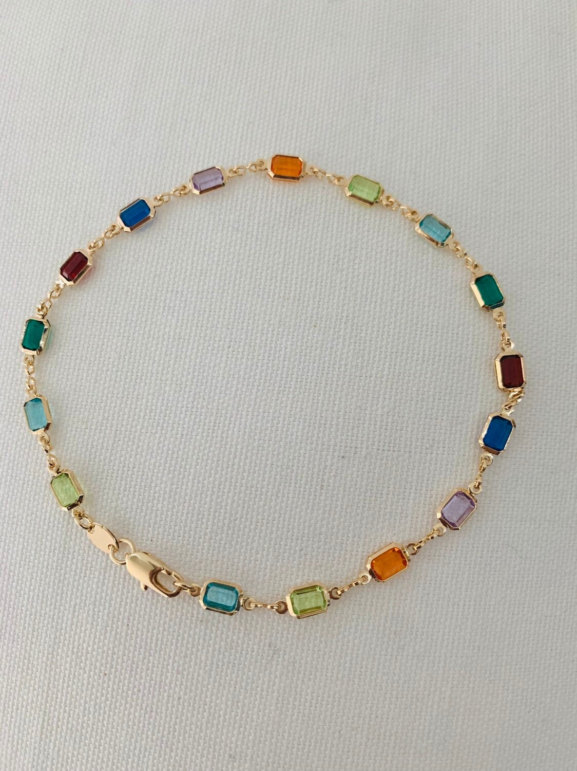 Gold Filled Gemstone Chain Anklet, Gold Layering Anklet, Gold Chain Anklet, Gemstone Anklet 18kt, Dainty Chain Bracelet, Anklets,Gold Anklet