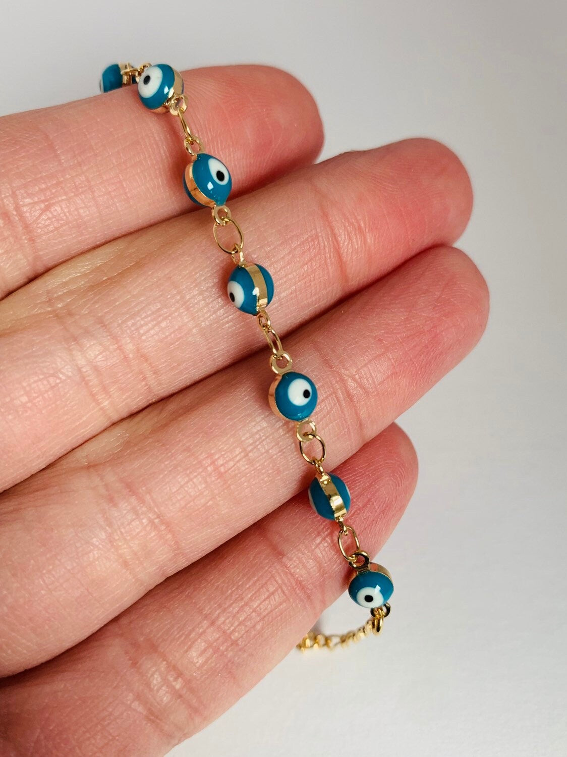 Evil Eye Bracelet, Gold Filled Bracelet, Gold Bracelet, Bracelet, Dainty Chain Bracelet,Evil Eye Bracelet, Lucky Eye, Evil Eye Jewelry