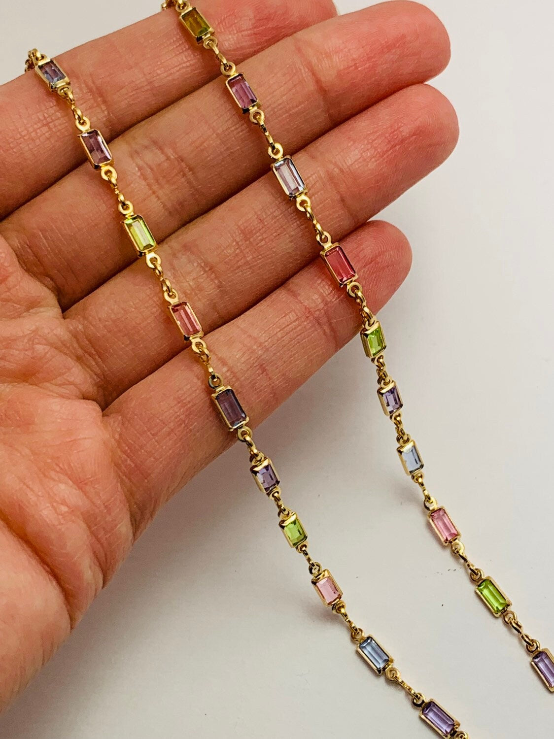 Gold Filled Necklace Gold Necklace Colorful Necklace Stone Necklace Gemstone Necklace Crystal Necklace Dainty Necklace Gift for her Gold