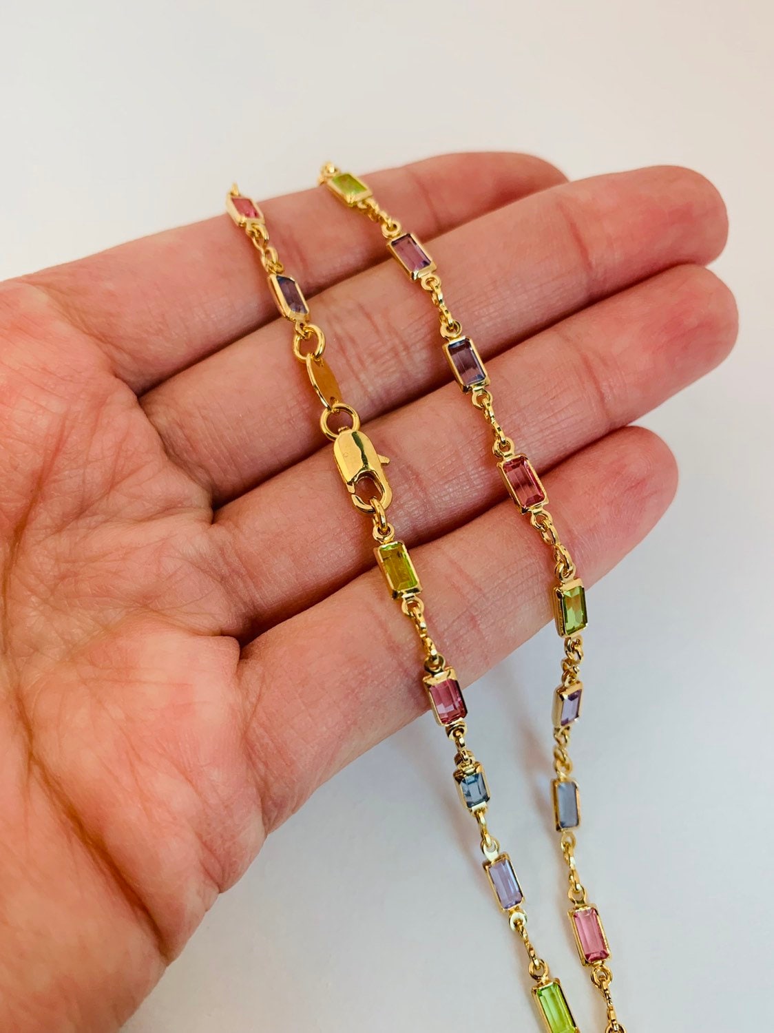 Gold Filled Necklace Gold Necklace Colorful Necklace Stone Necklace Gemstone Necklace Crystal Necklace Dainty Necklace Gift for her Gold