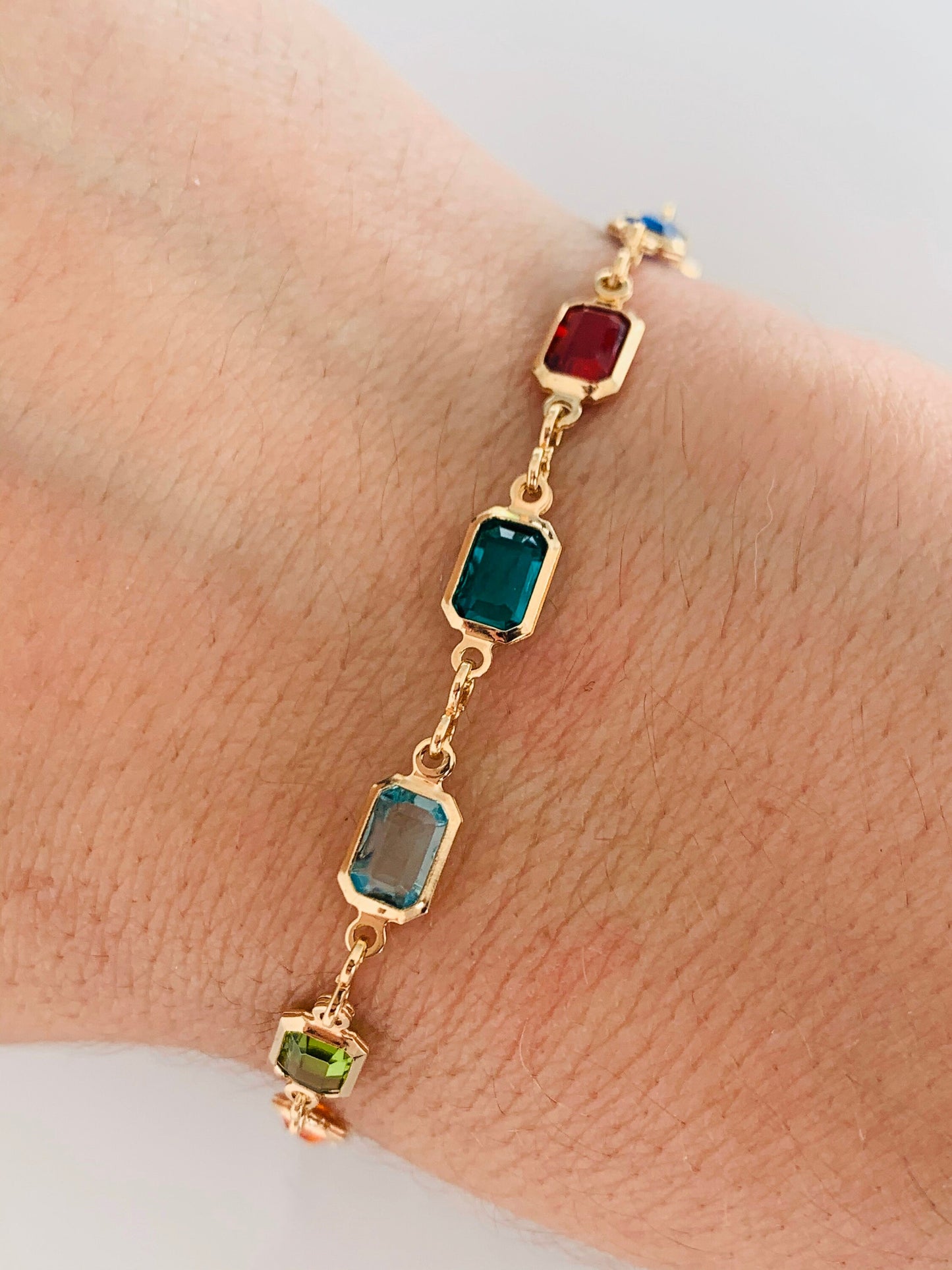 Gold Filled Gemstone Chain Bracelet, Gold Layering Bracelet, Gold Chain Bracelet, Gemstone Bracelet,Dainty Chain Bracelet,Bracelets,Bracelet