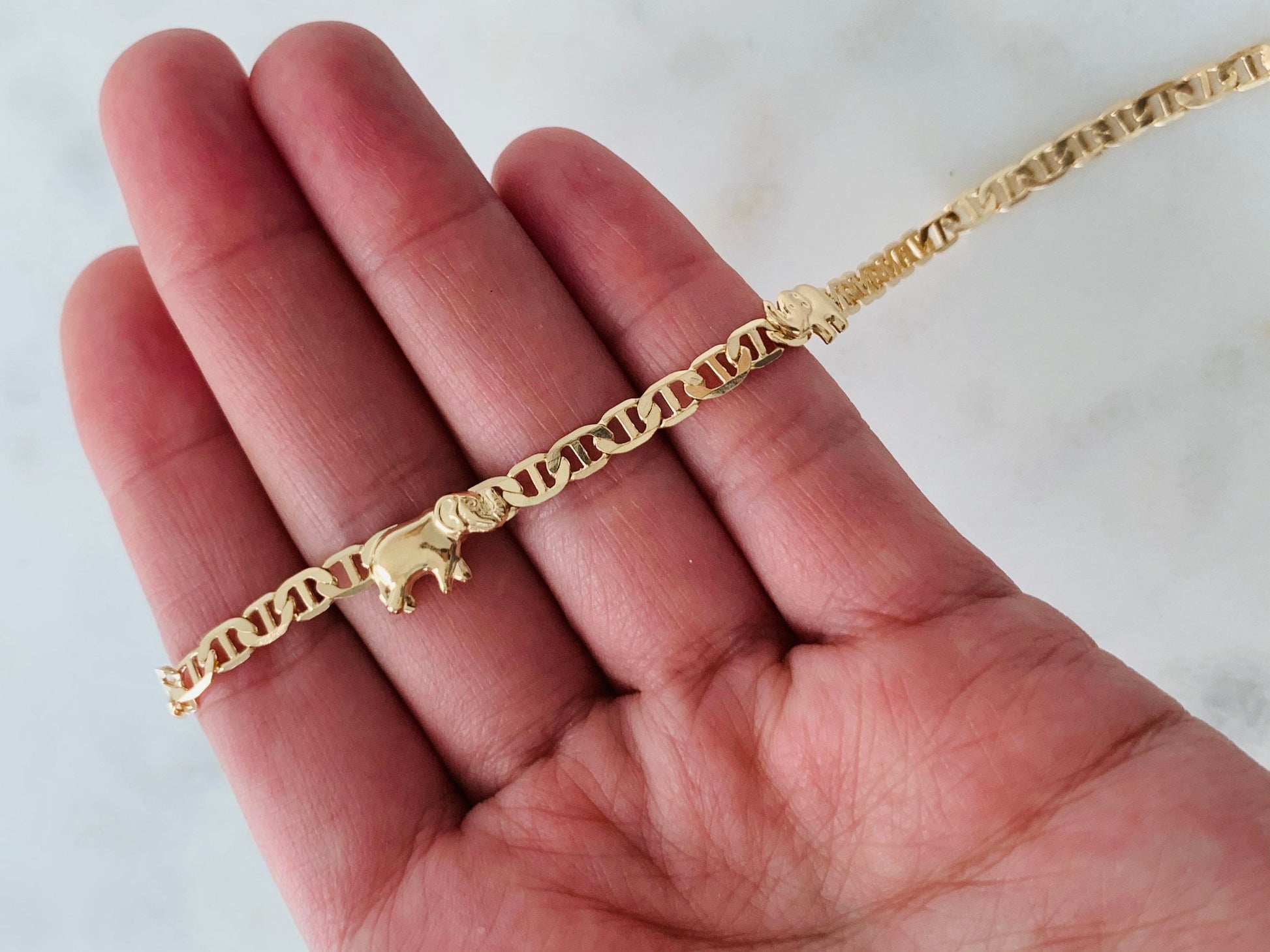 Gold Filled Mariner Link Bracelet, Elephant Bracelet, Gold Layering Bracelet,Gold Chain Bracelet,Bracelet,Dainty Chain Bracelet,Gift for Her