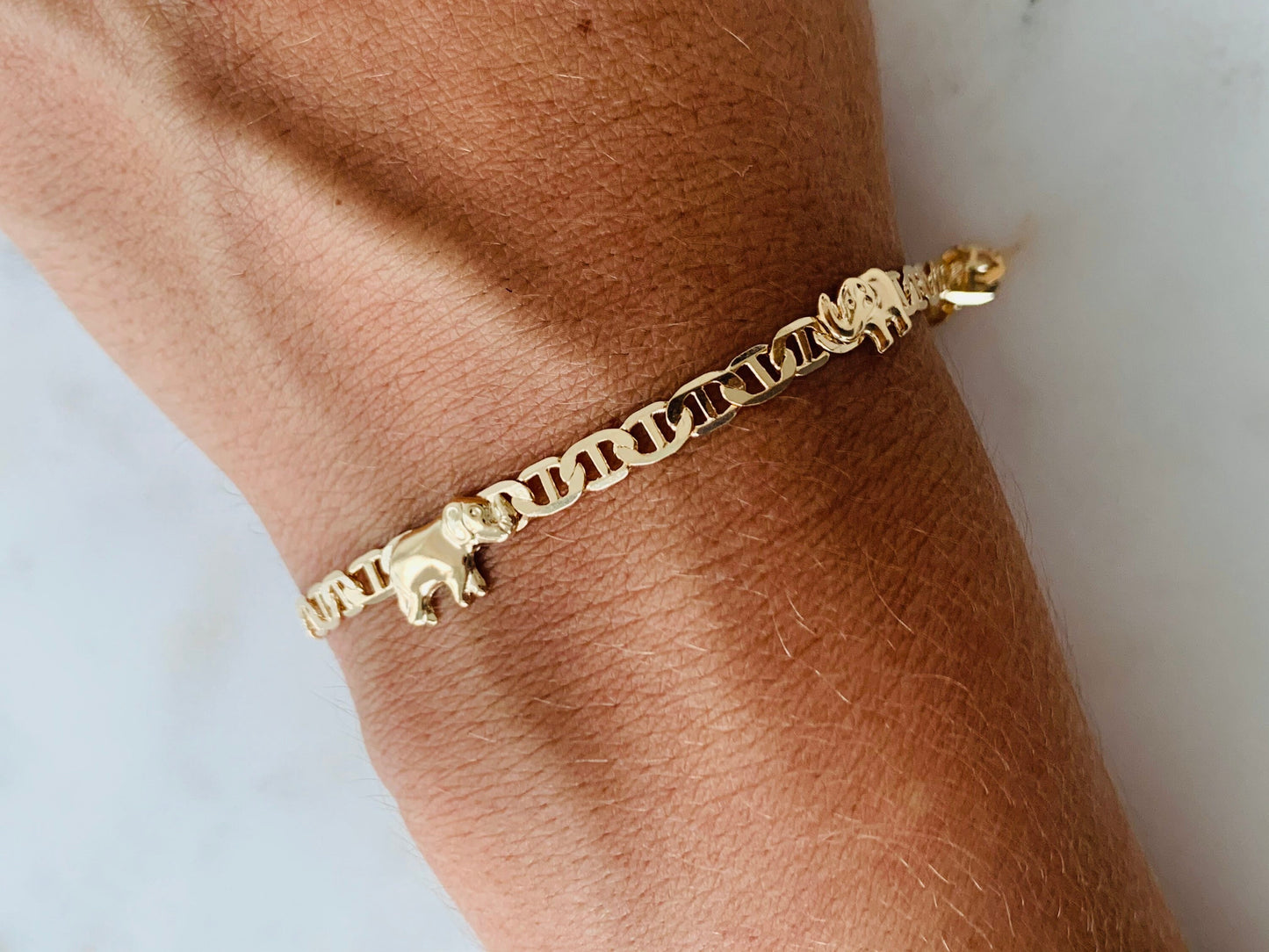 Gold Filled Mariner Link Bracelet, Elephant Bracelet, Gold Layering Bracelet,Gold Chain Bracelet,Bracelet,Dainty Chain Bracelet,Gift for Her