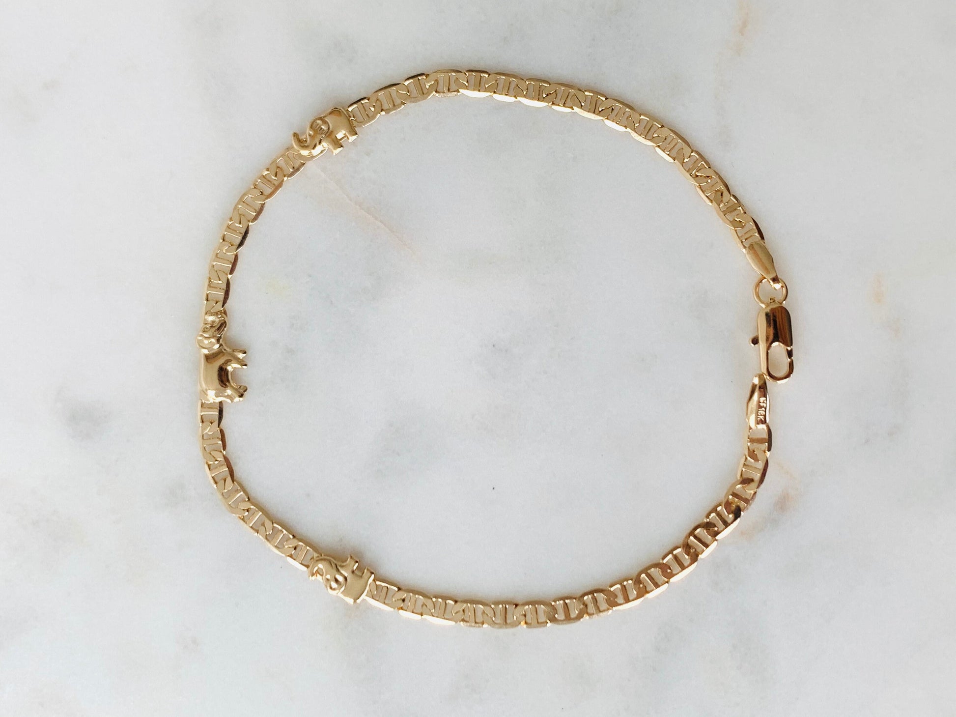 Gold Filled Mariner Link Bracelet, Elephant Bracelet, Gold Layering Bracelet,Gold Chain Bracelet,Bracelet,Dainty Chain Bracelet,Gift for Her