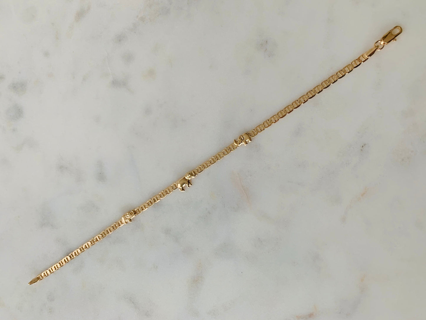 Gold Filled Mariner Link Bracelet, Elephant Bracelet, Gold Layering Bracelet,Gold Chain Bracelet,Bracelet,Dainty Chain Bracelet,Gift for Her