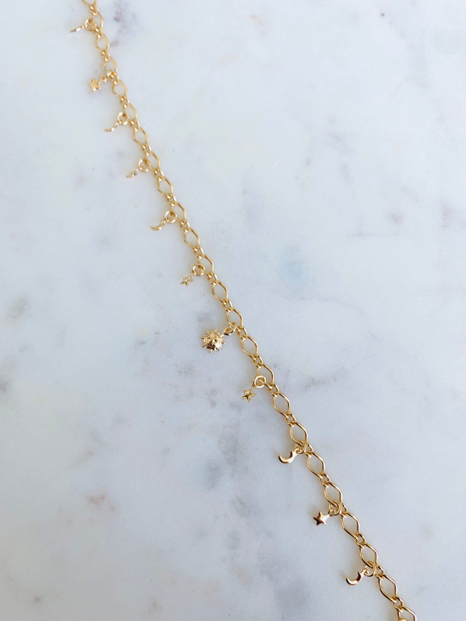 18kt Gold Filled Anklet, Multi Charm Anklet, Chain Anklet, Gold Ankle Bracelet, Dainty Chain Anklet, Chain Ankle Bracelet, Gold Anklet,