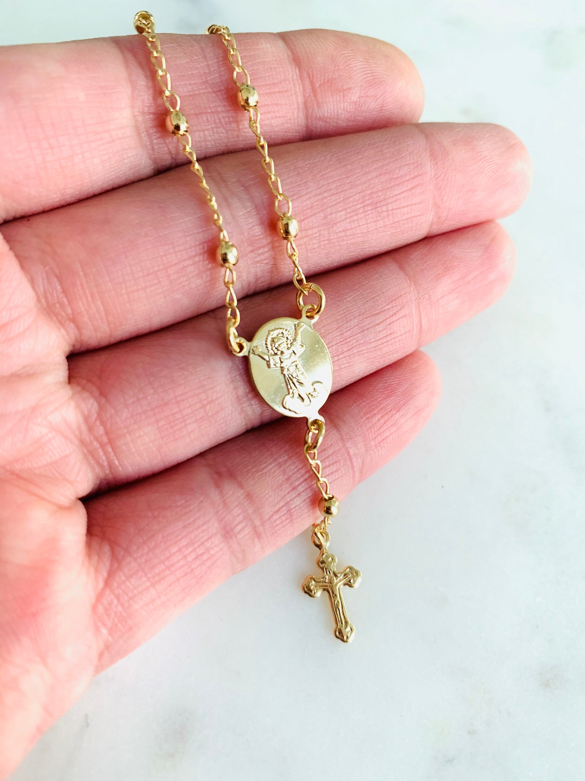 Rosary Bracelet,Cross Bracelet, Cross Jewelry, Cross Bracelet Woman, Gold Filled Bracelet, Dainty Bracelet, Layering Bracelet, Dainty Cross