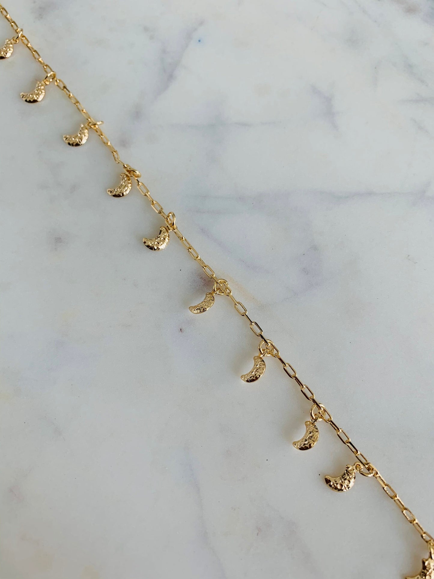 18kt Gold Filled Anklet, Moon Charm Anklet, Chain Anklet, Gold Ankle Bracelet, Dainty Chain Anklet, Chain Ankle Bracelet, Moon Anklet