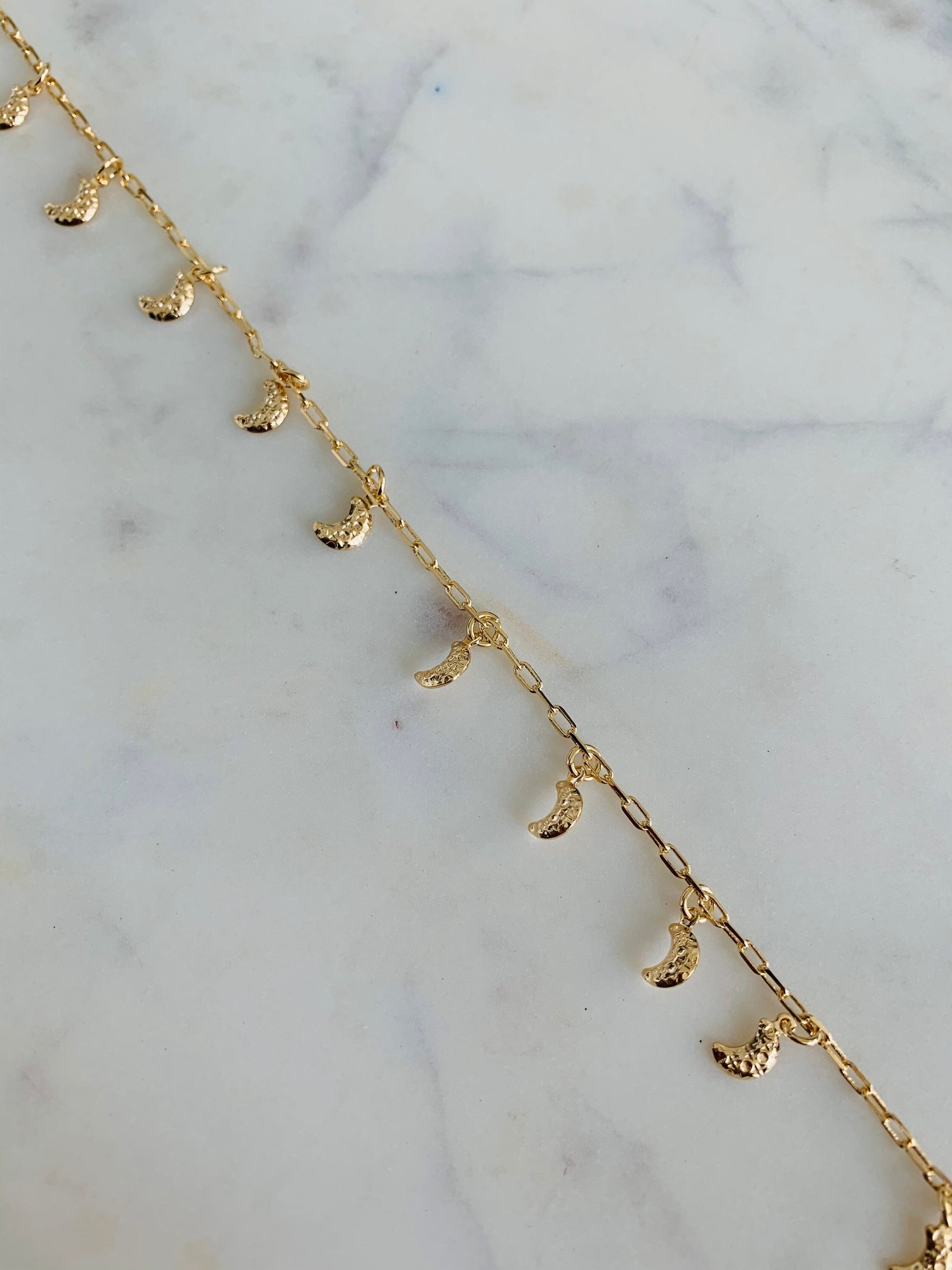 18kt Gold Filled Anklet, Moon Charm Anklet, Chain Anklet, Gold Ankle Bracelet, Dainty Chain Anklet, Chain Ankle Bracelet, Moon Anklet