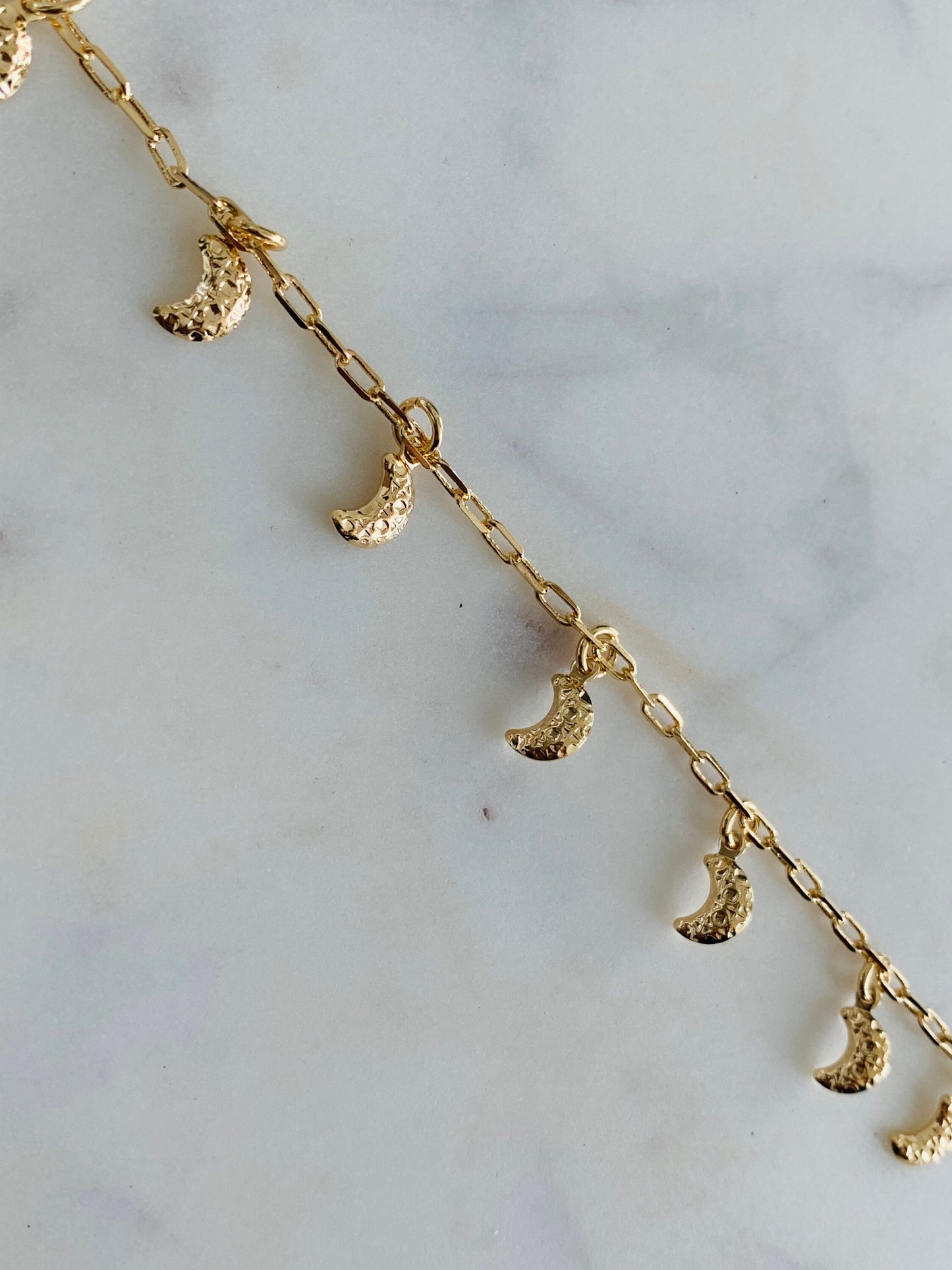 18kt Gold Filled Anklet, Moon Charm Anklet, Chain Anklet, Gold Ankle Bracelet, Dainty Chain Anklet, Chain Ankle Bracelet, Moon Anklet