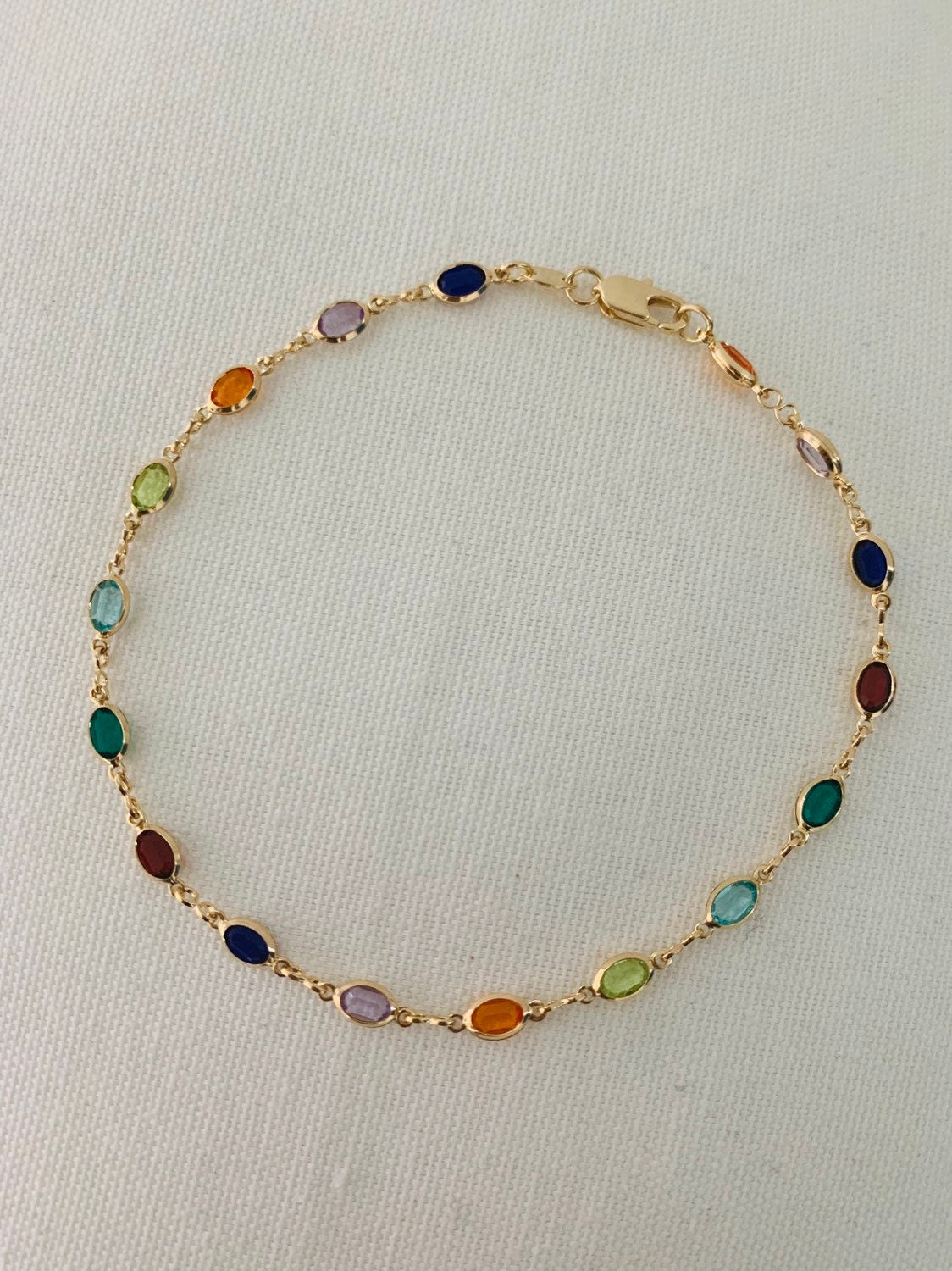 Gold Filled Gemstone Chain Anklet, Gold Layering Anklet, Gold Chain Anklet, Gemstone Anklet 18kt, Dainty Chain Bracelet, Anklets,Gold Anklet