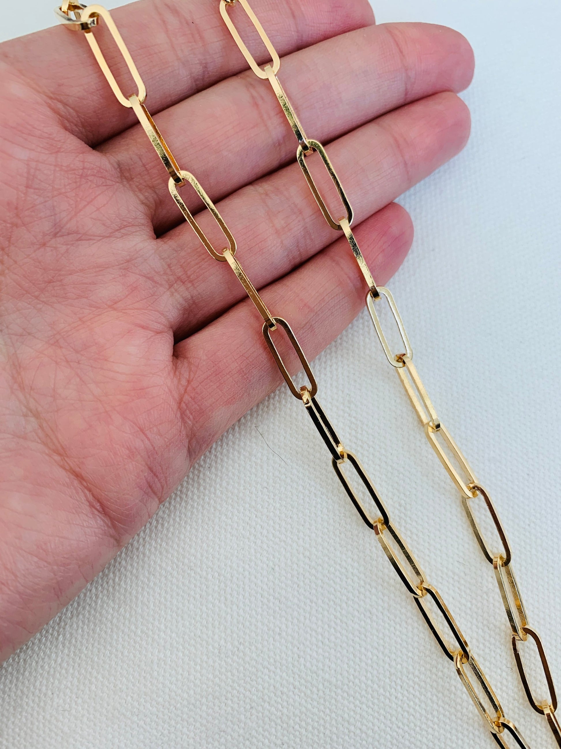 Paper Clip Chain, Gold Filled Necklace,Gold Filled Jewelry,Layering Necklace, Women's Necklace, Gold Filled Chain,Cable Link Chain,Rectangle