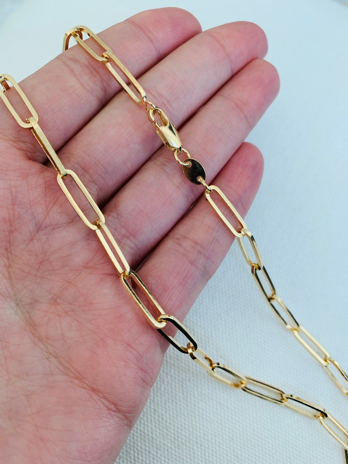 Paper Clip Chain, Gold Filled Necklace,Gold Filled Jewelry,Layering Necklace, Women's Necklace, Gold Filled Chain,Cable Link Chain,Rectangle