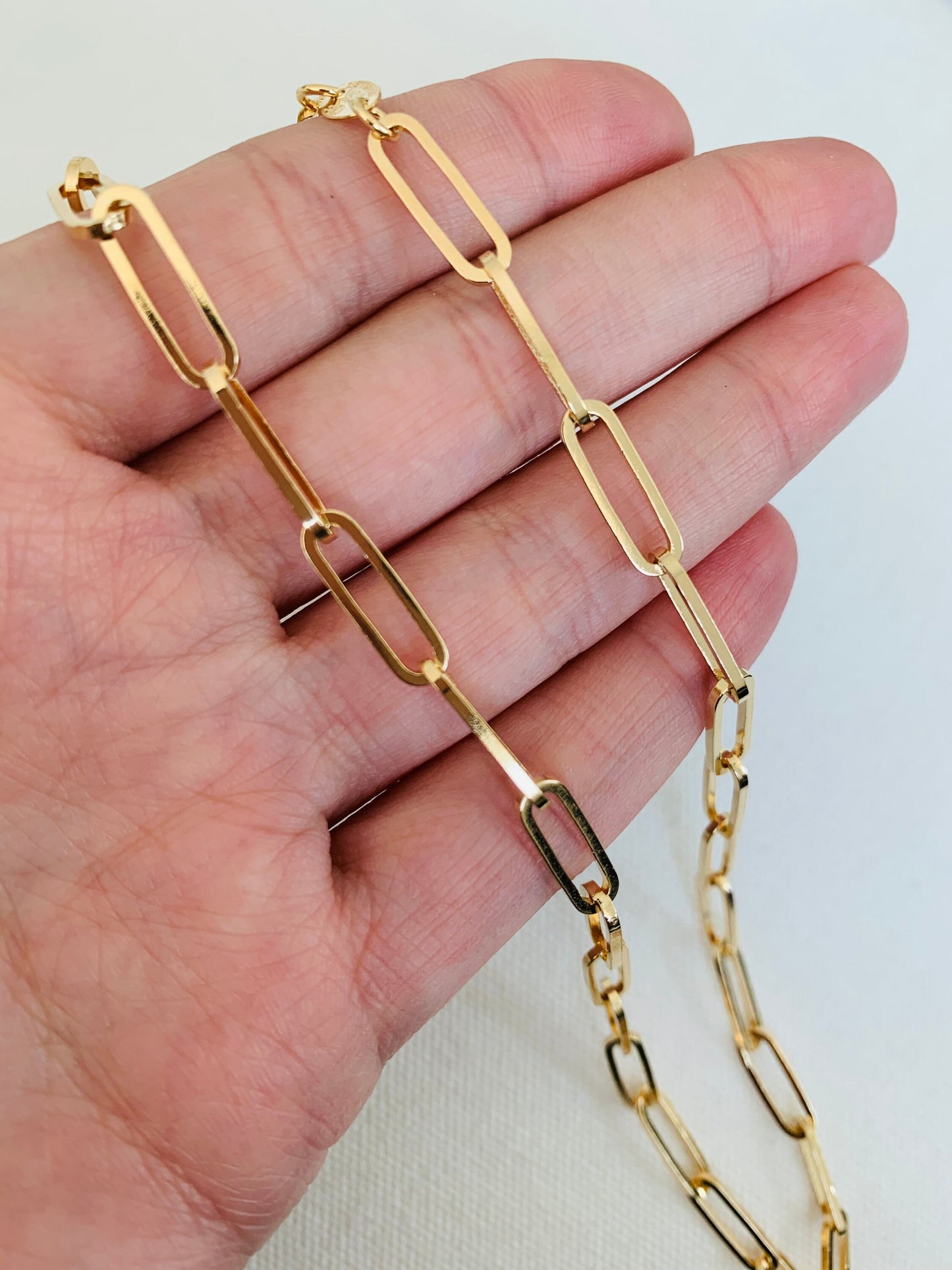 Paper Clip Chain, Gold Filled Necklace,Gold Filled Jewelry,Layering Necklace, Women's Necklace, Gold Filled Chain,Cable Link Chain,Rectangle