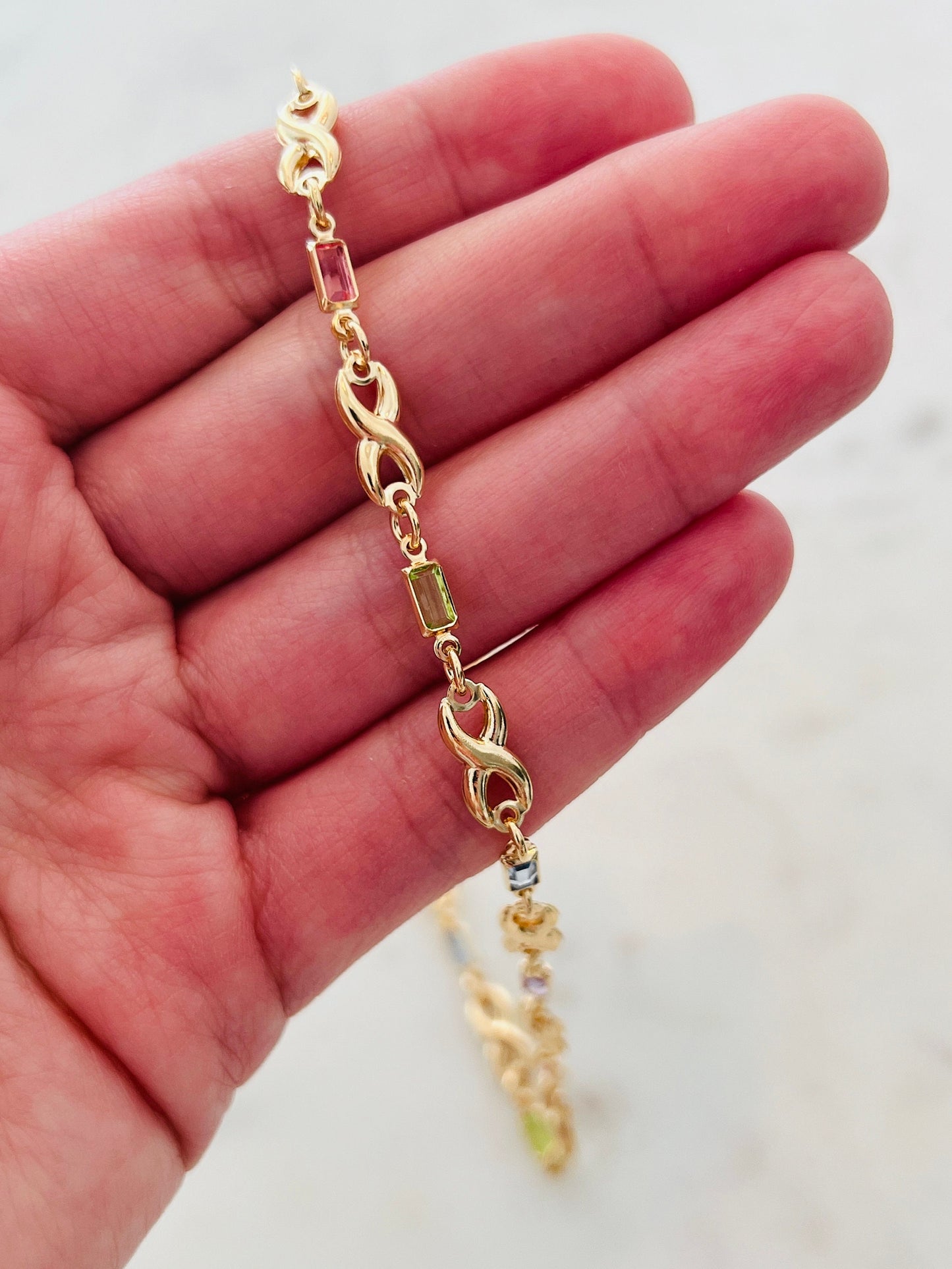 Gold Filled Necklace Gold Necklace Colorful Necklace Stone Necklace Gemstone Necklace Crystal Necklace Dainty Necklace,Infinity Necklace