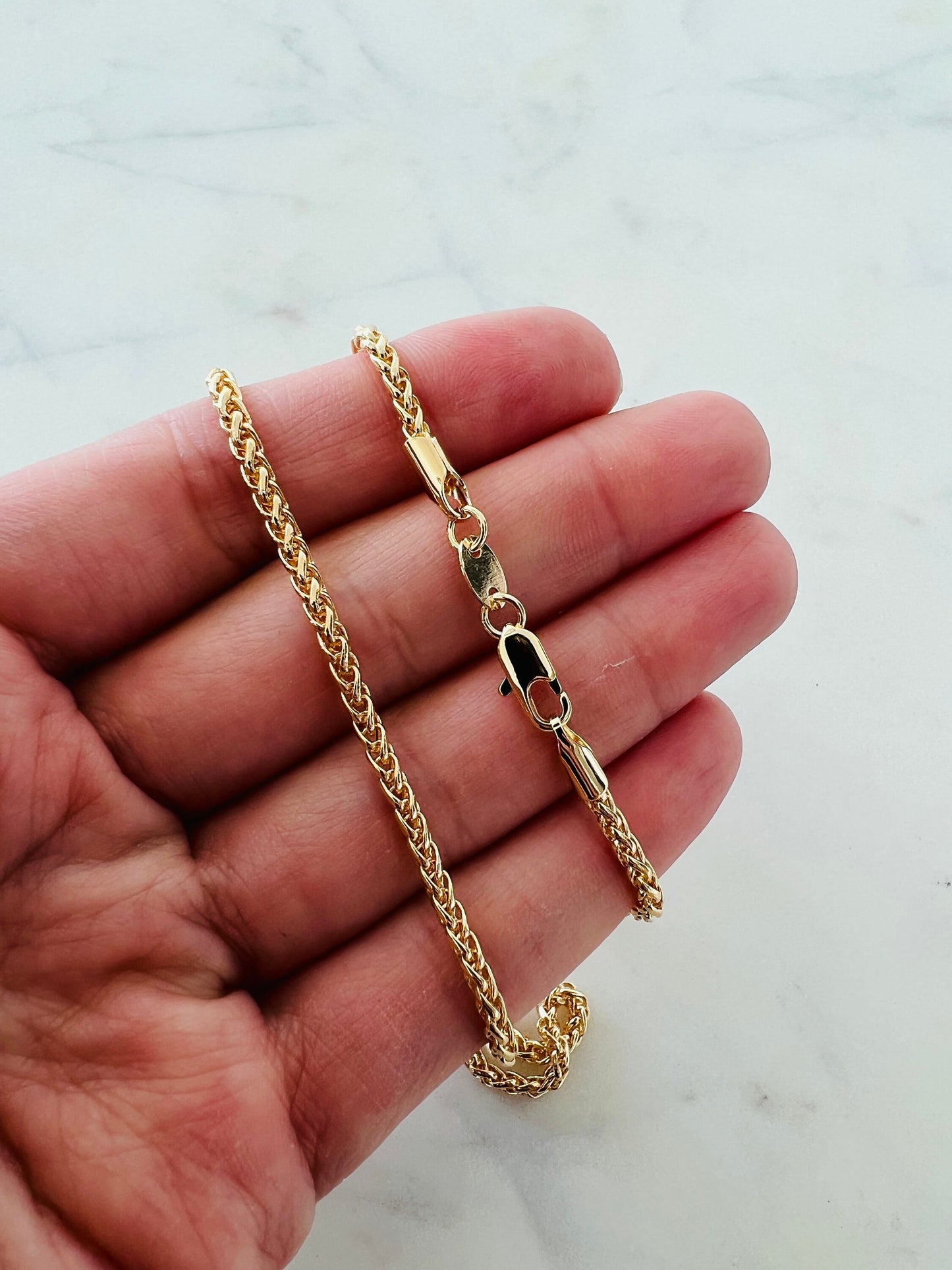 Gold Filled Spiga Chain, Gold filled Wheat Chain, Unisex Chain, Mens Chain, Womens Chain, Gold Filled Chain, Gold Filled Necklace,Spiga Link