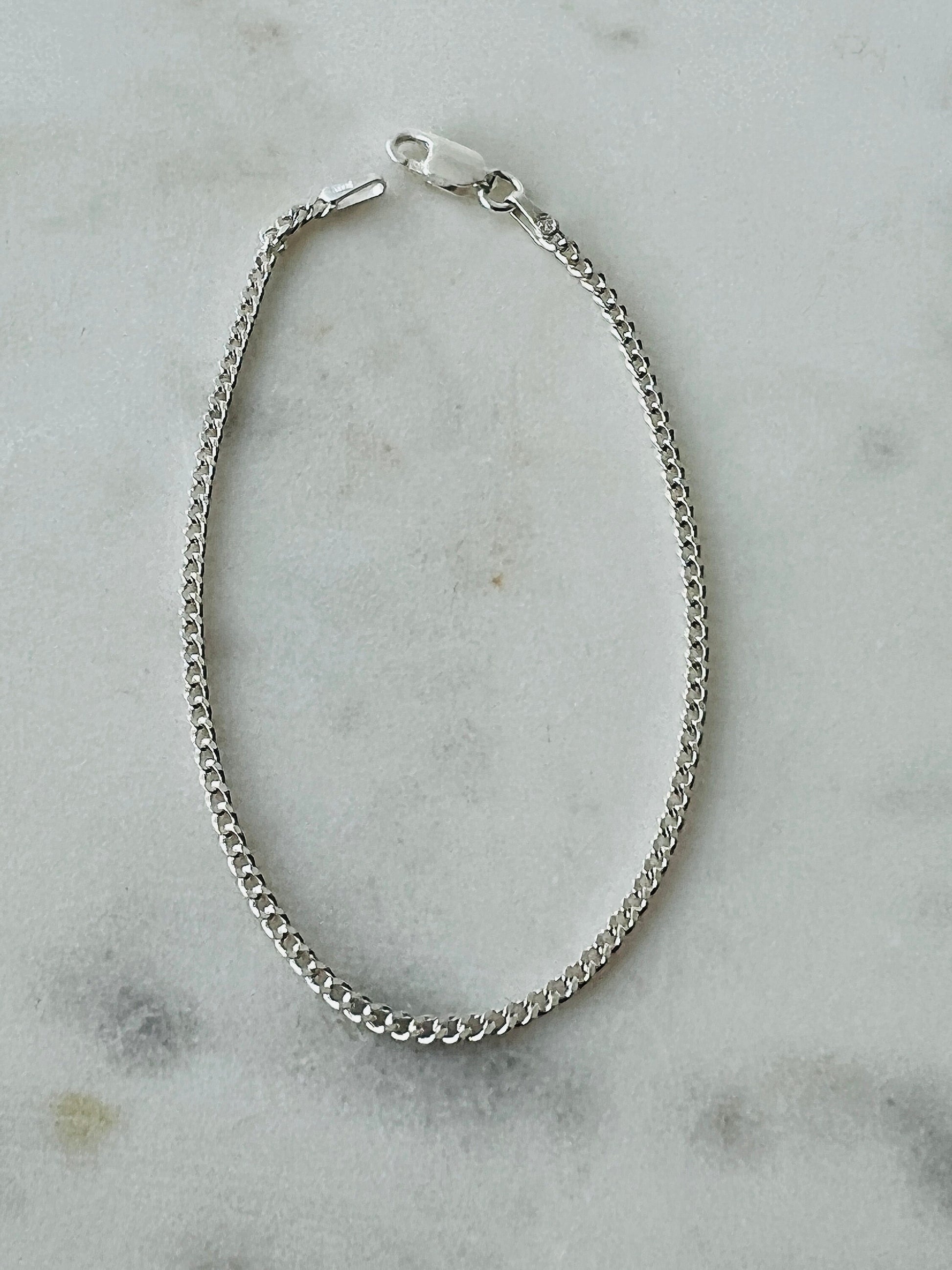 Silver Bracelet, Sterling Silver Bracelet, Curb Chain Bracelet, Silver Bracelet,Dainty Bracelet t,Curb Bracelet, .925 Bracelet, .925 Silver