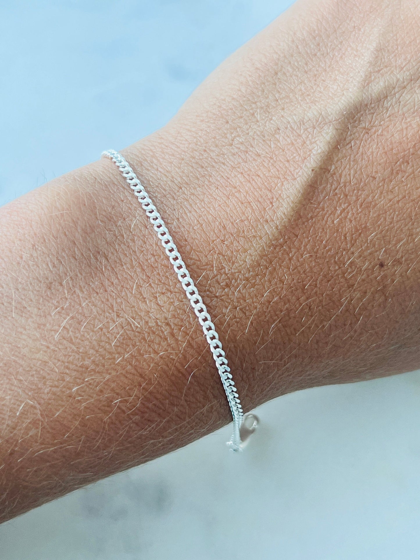 Silver Bracelet, Sterling Silver Bracelet, Curb Chain Bracelet, Silver Bracelet,Dainty Bracelet t,Curb Bracelet, .925 Bracelet, .925 Silver