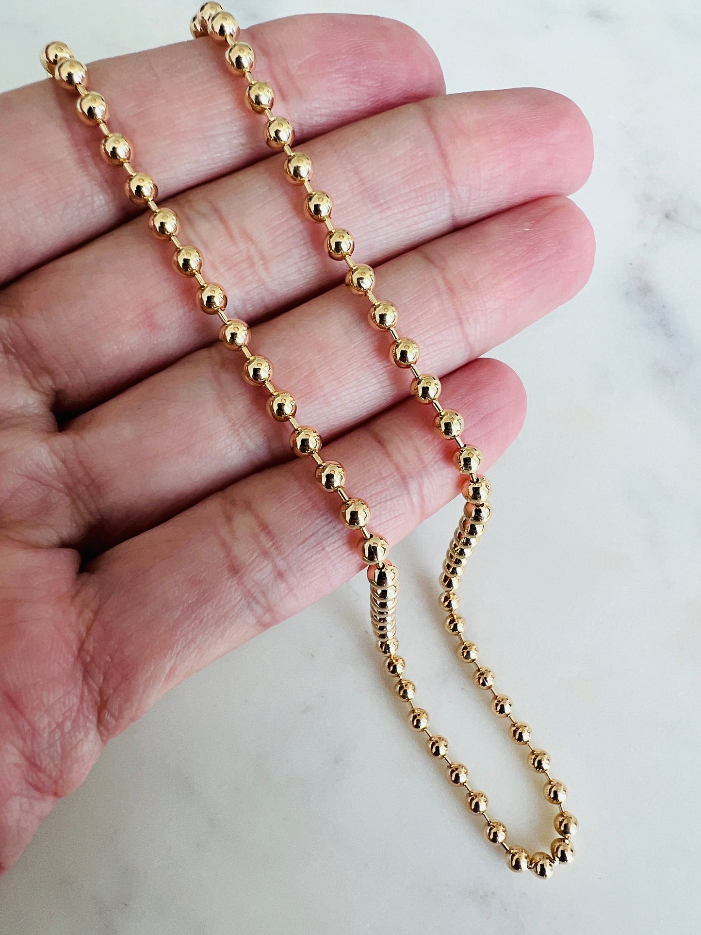 Ball Chain, Womens Necklace, Necklace for Women, Gold Filled Necklace, Gold Filled Chain, Gold Chain, Gold Necklace, Military Chain, Ball