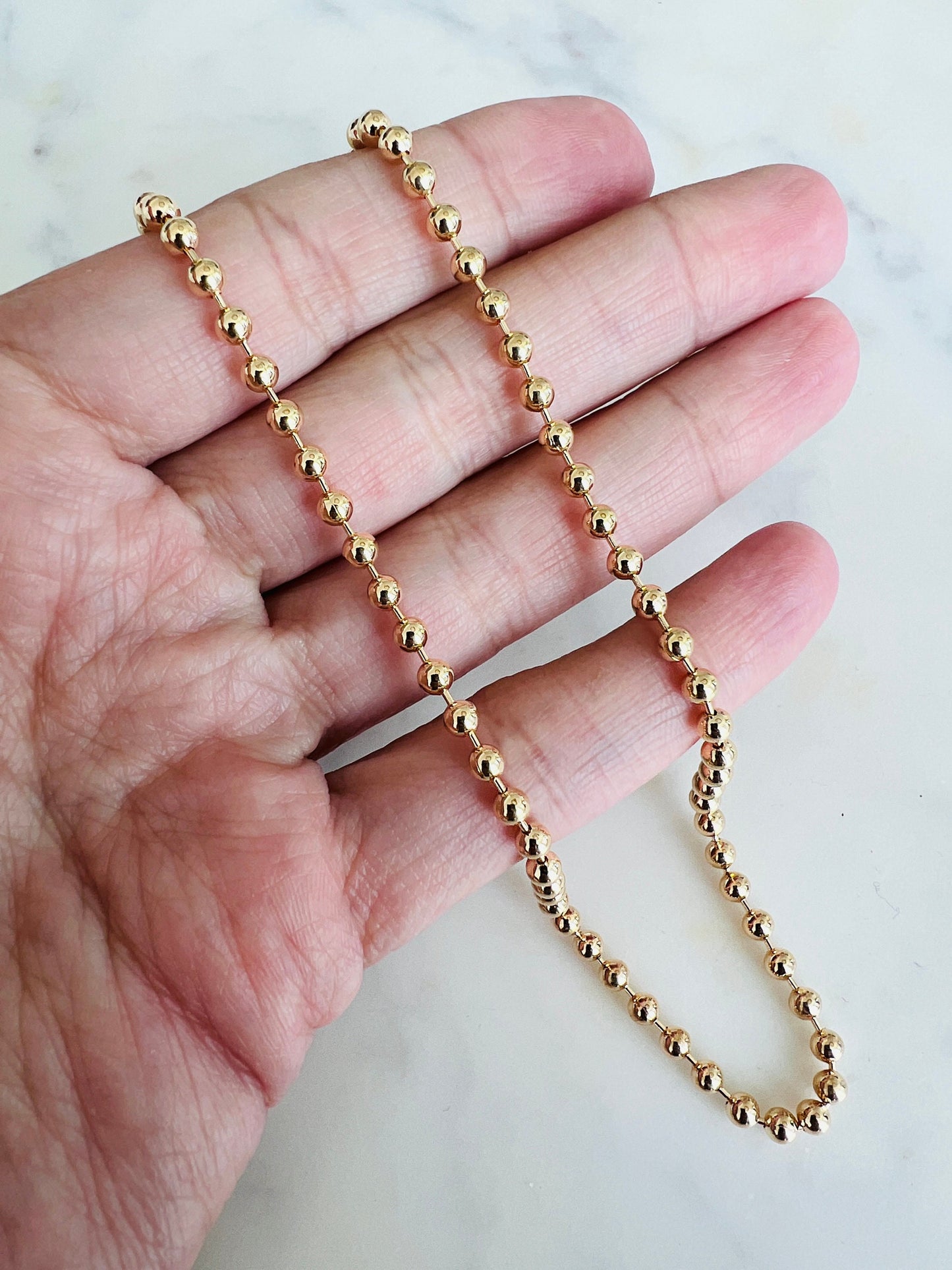 Ball Chain, Womens Necklace, Necklace for Women, Gold Filled Necklace, Gold Filled Chain, Gold Chain, Gold Necklace, Military Chain, Ball