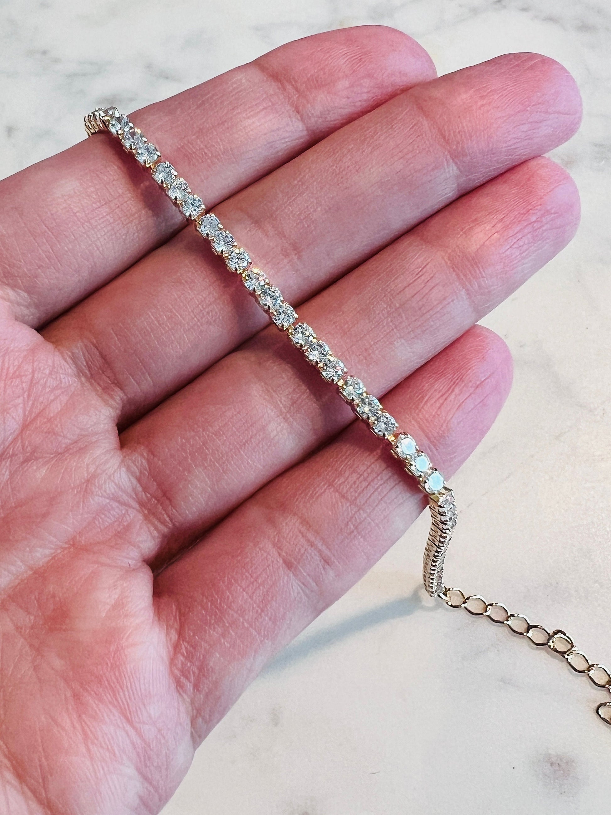 Gold Filled Tennis Bracelet, CZ Tennis Bracelet, 18KT Gold Filled Bracelet, CZ Bracelet, Women's Bracelet,Layering Bracelet, Gold Bracelet