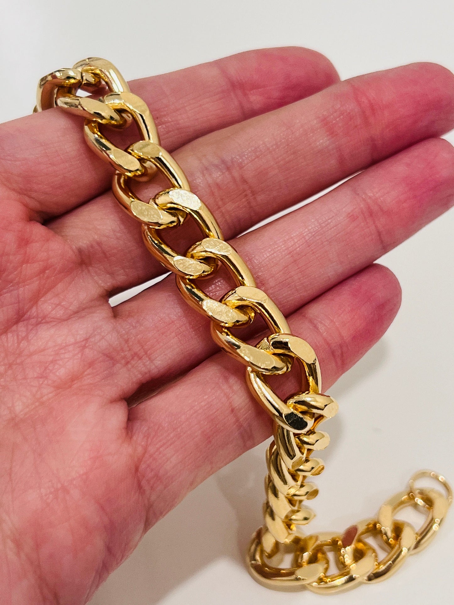 Gold Filled Curb Chain Bracelet, Gold Layering Bracelet, Gold Chain Bracelet, Curb Chain Bracelet 18kt, Chunky Chain Bracelet, Gift for Her