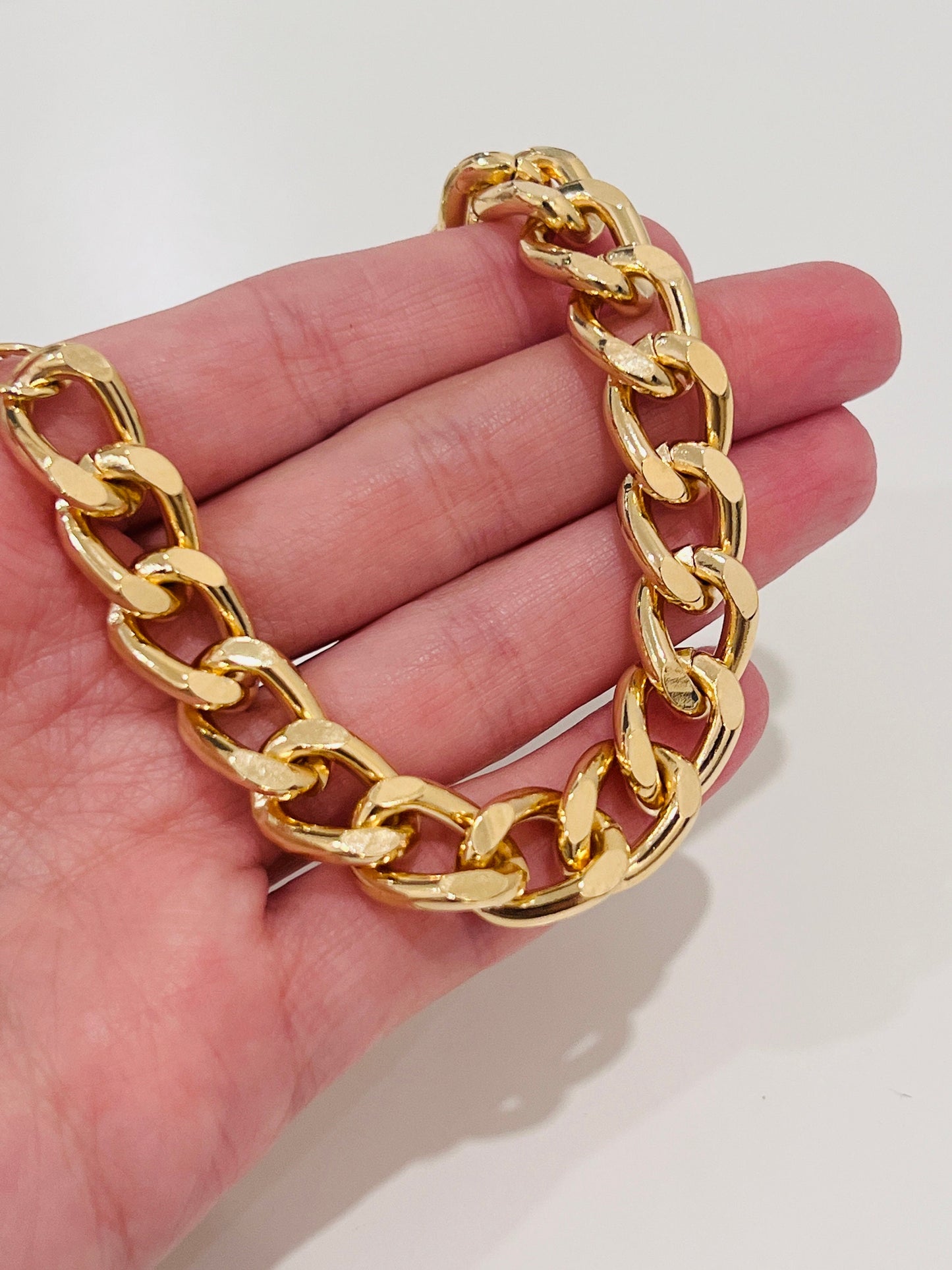 Gold Filled Curb Chain Bracelet, Gold Layering Bracelet, Gold Chain Bracelet, Curb Chain Bracelet 18kt, Chunky Chain Bracelet, Gift for Her