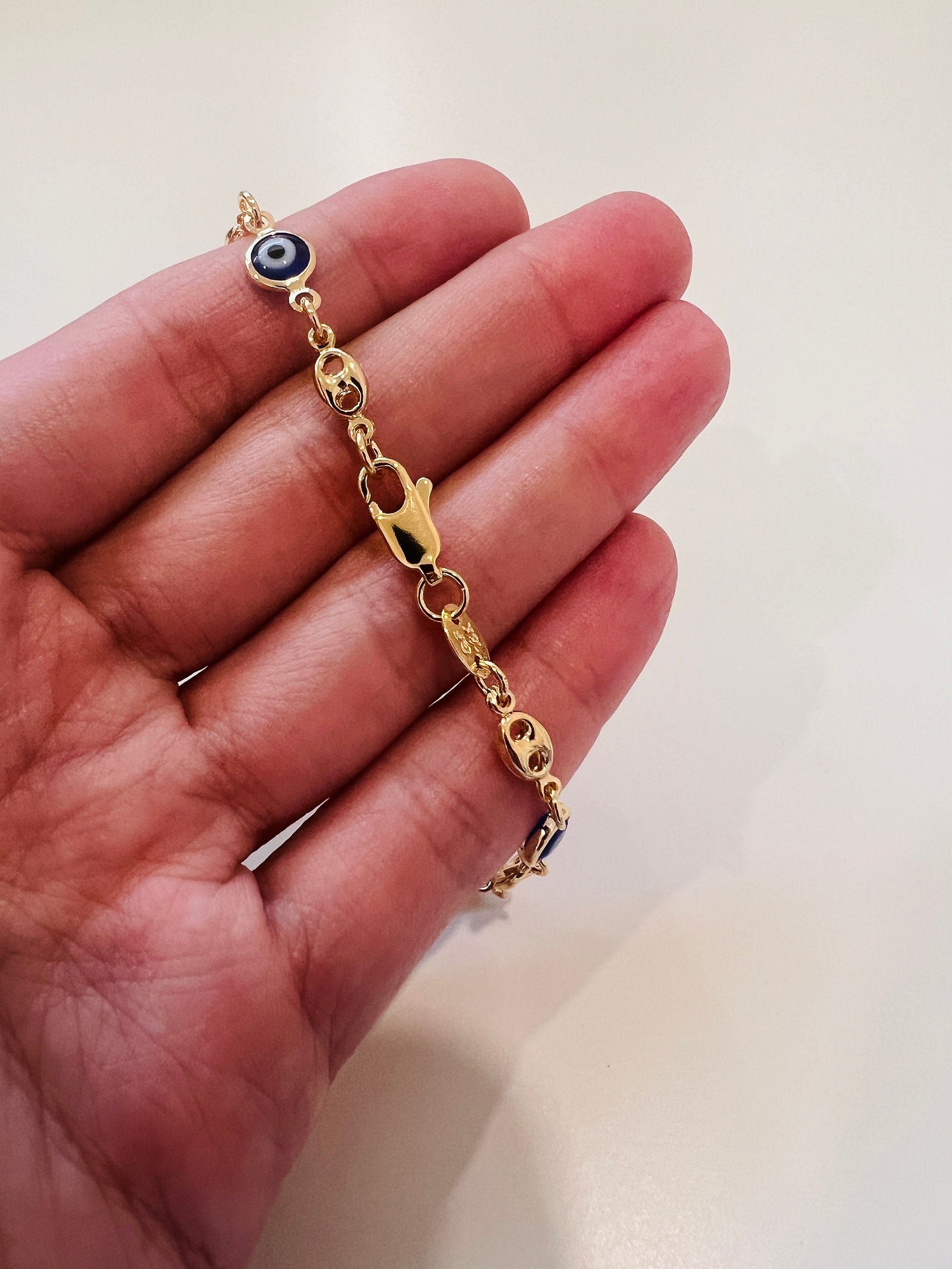 18kt Gold Filled Bracelet, Gold Bracelet, Bracelet, Dainty Chain Bracelet,Evil Eye Bracelet, Lucky Eye, Evil Eye Jewelry